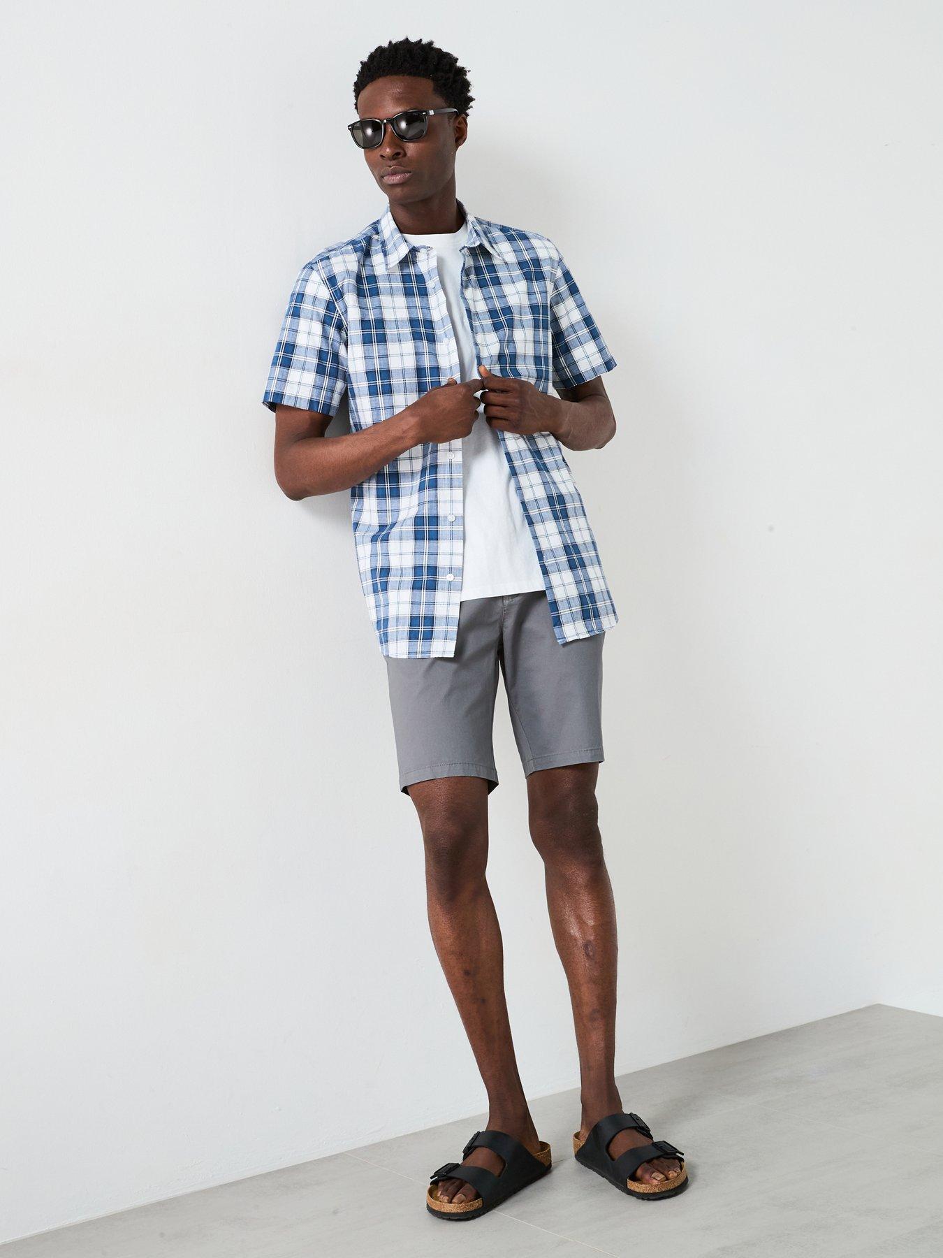 Image 3 of 6 of Very Man Short Sleeve Check Shirt - Navy