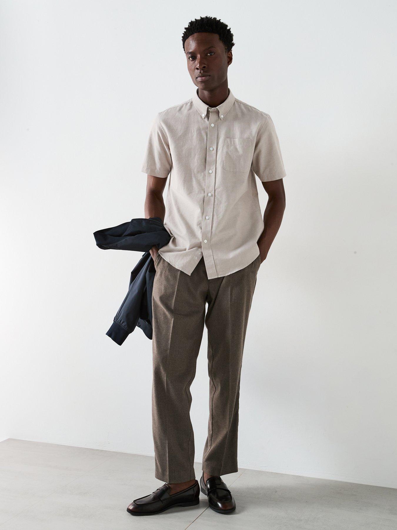 Image 3 of 6 of Everyday Short Sleeve Oxford Shirt - Stone