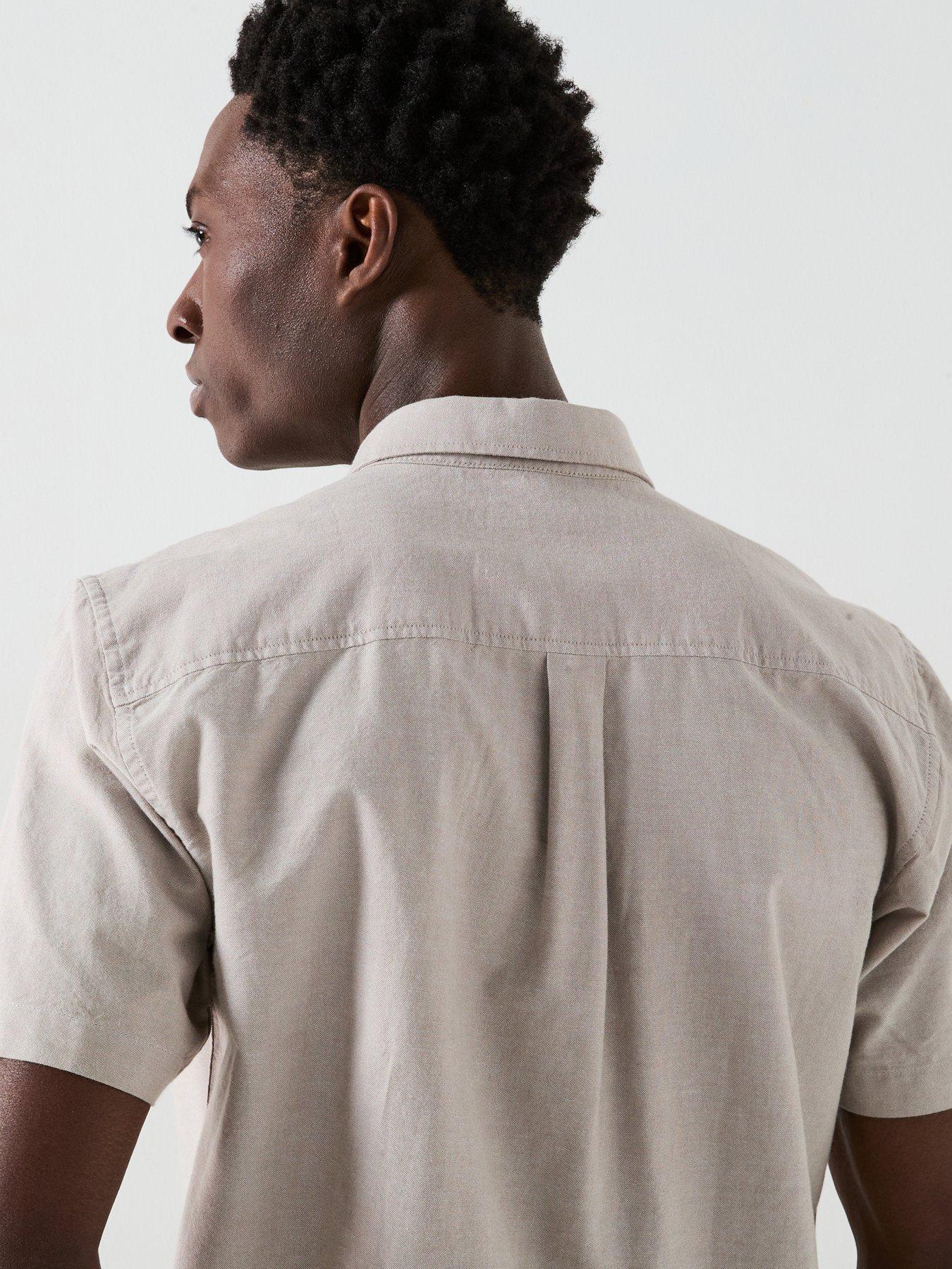 Image 4 of 6 of Everyday Short Sleeve Oxford Shirt - Stone