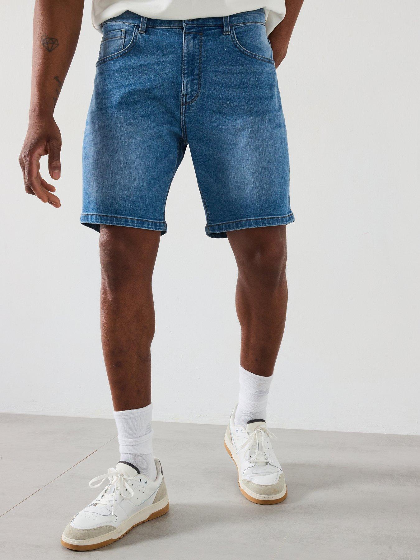 Very Man Straight Denim Shorts - Light Blue