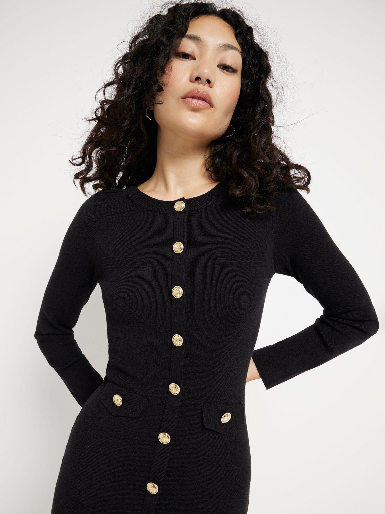 river-island-military-button-dress-blackoutfit