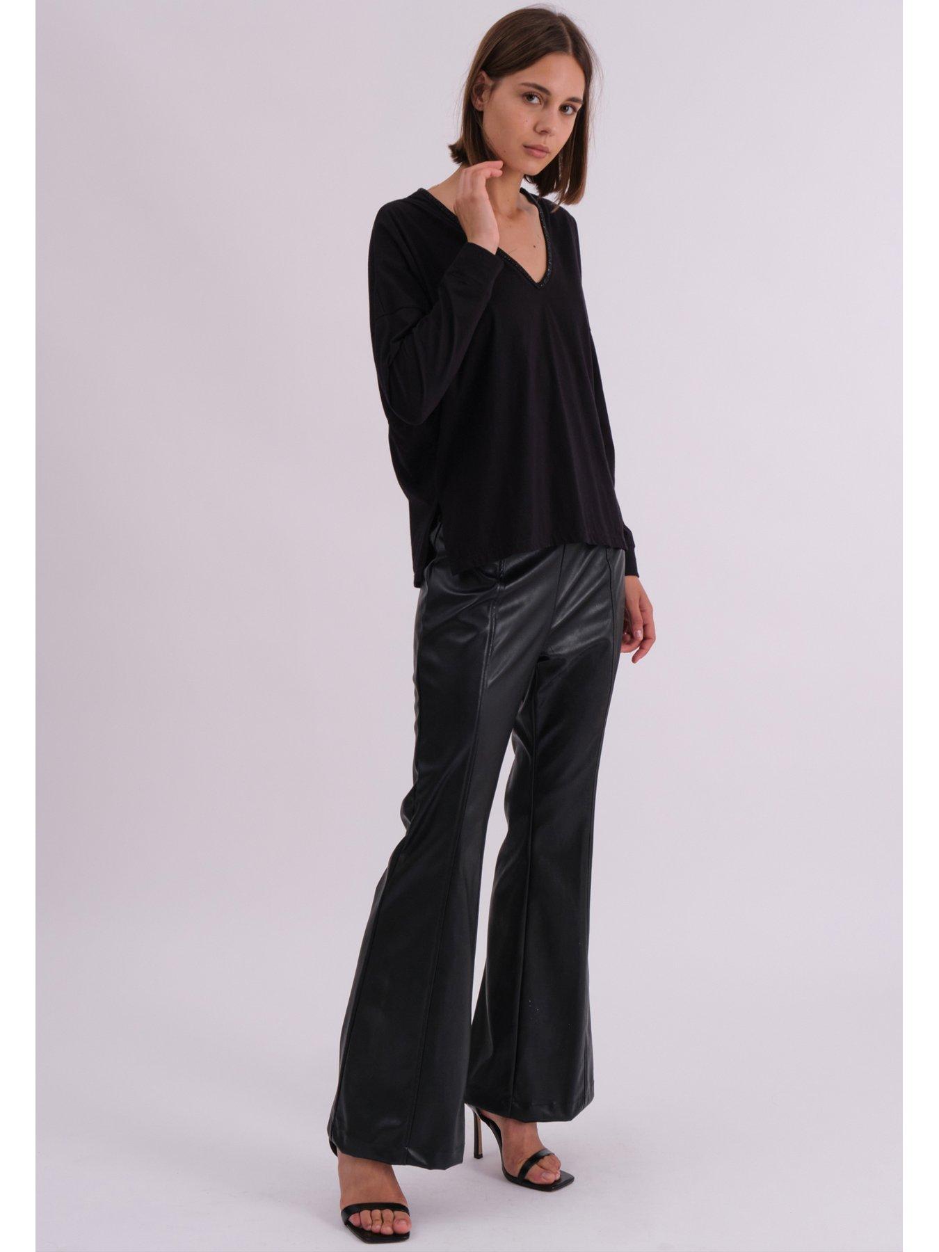 religion-long-sleeve-deep-v-neck-jersey-top-with-heavy-beaded-tonal-neck-line-blackdetail