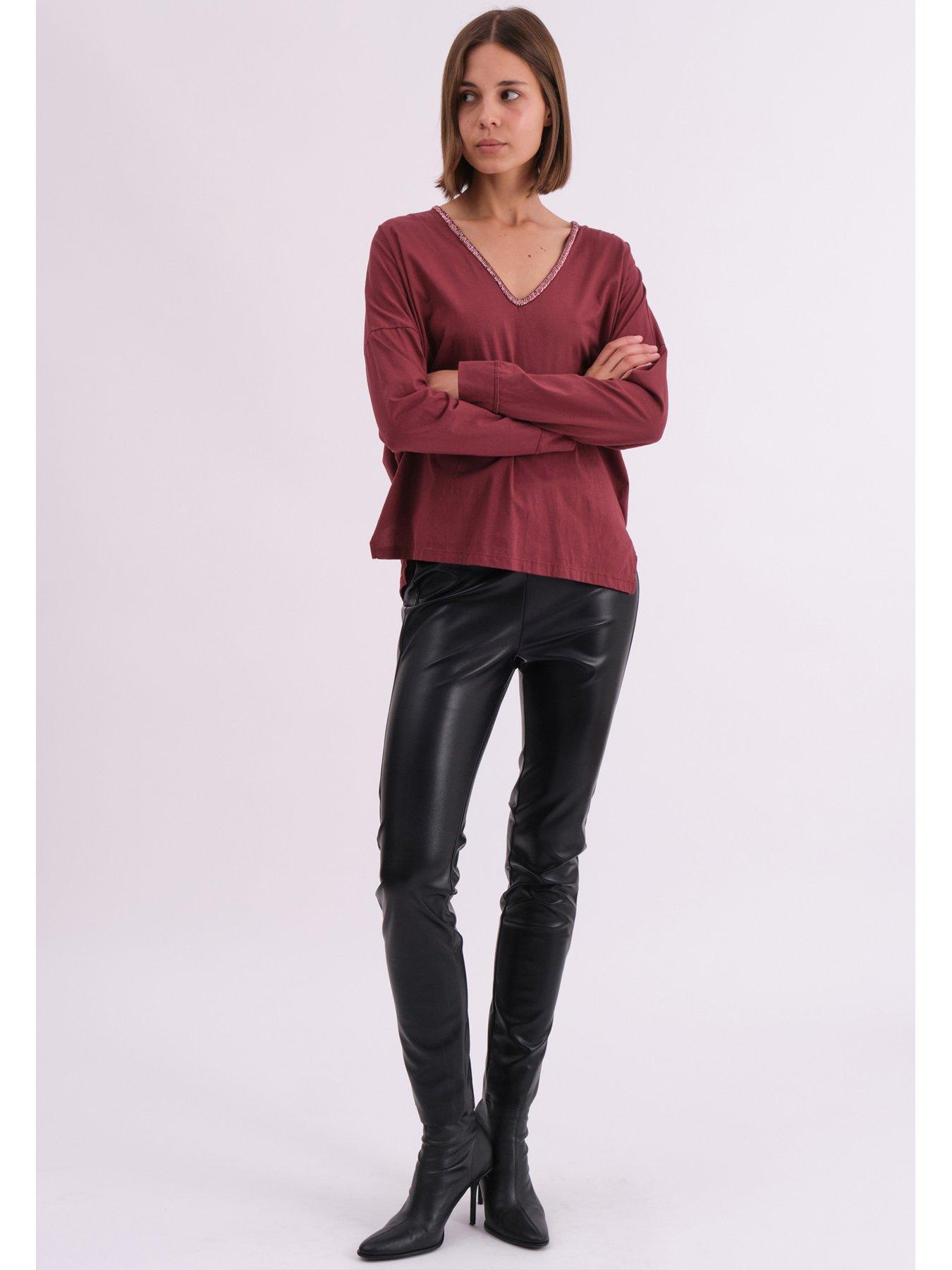 religion-long-sleeve-deep-v-neck-jersey-top-with-heavy-beaded-tonal-neck-line-purpleback