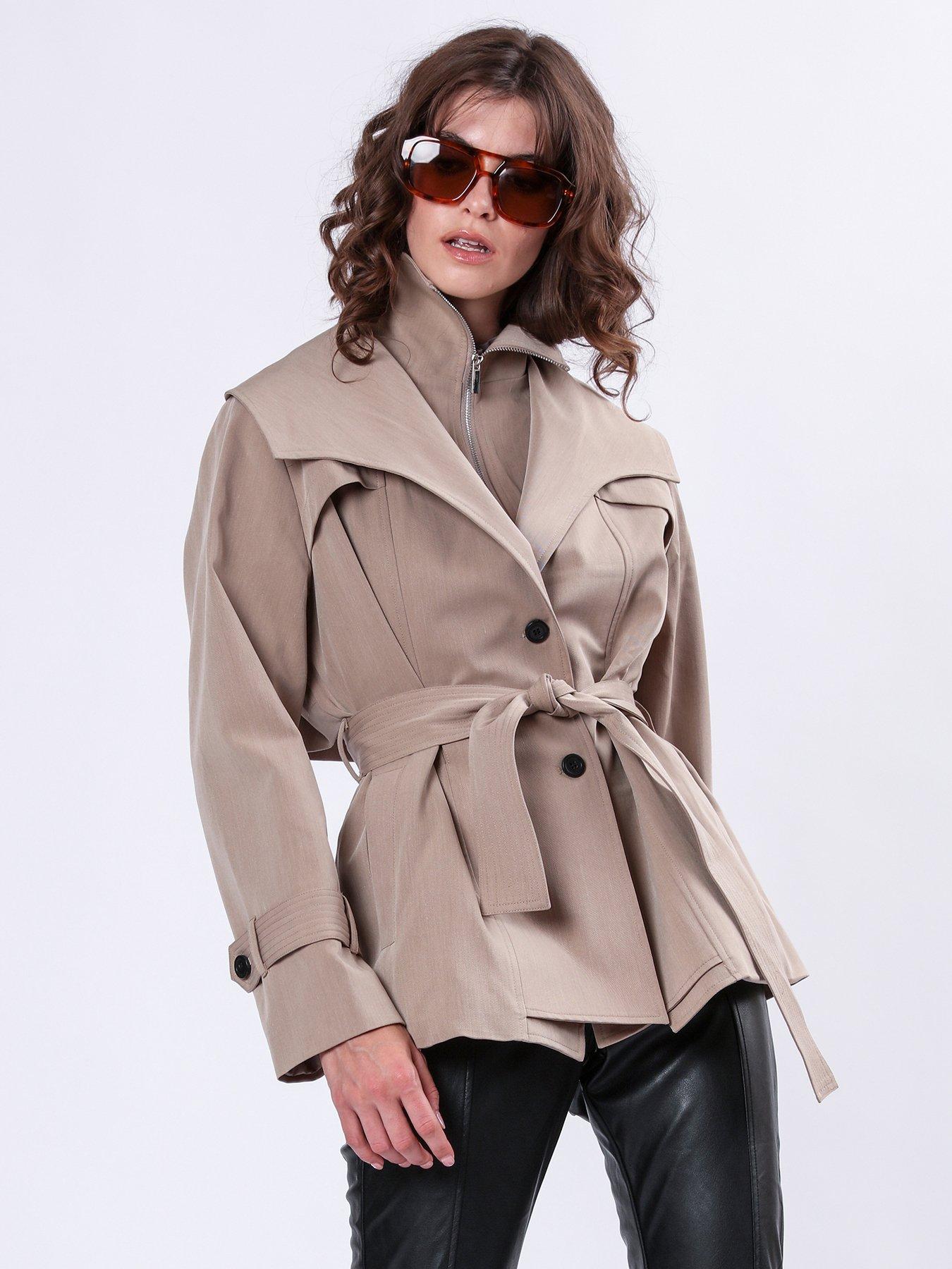 religion-rhodium-trench-coat-with-belt-and-double-fastening-in-structured-crepe