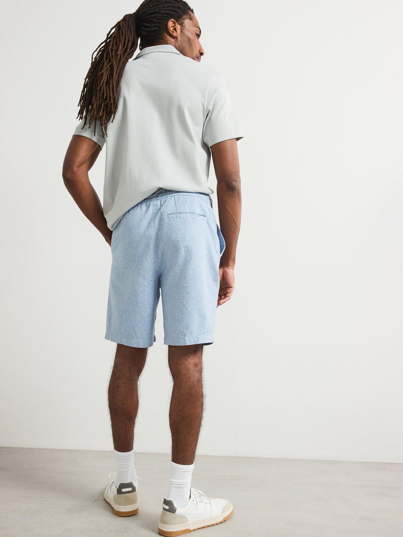 very-man-grindle-marl-elasticated-shorts-light-bluestillFront