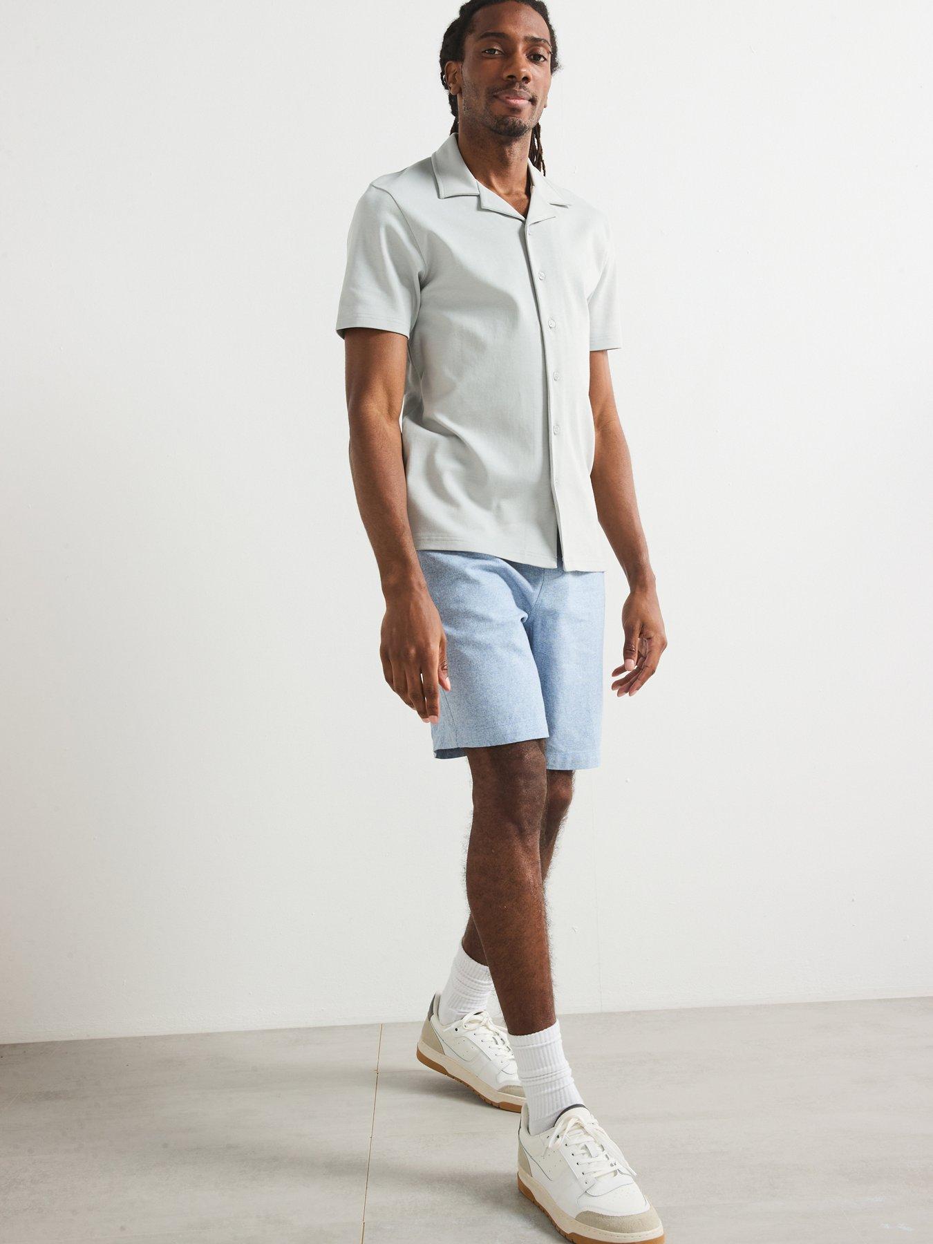 very-man-grindle-marl-elasticated-shorts-light-blueback