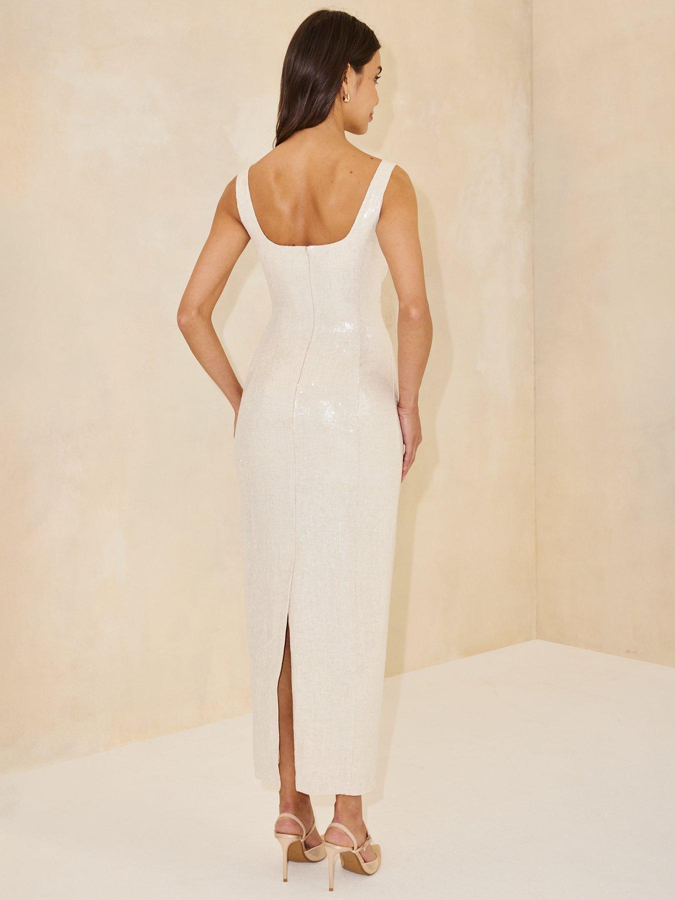 michelle-keegan-sequin-midaxi-tailored-dress-beigestillFront