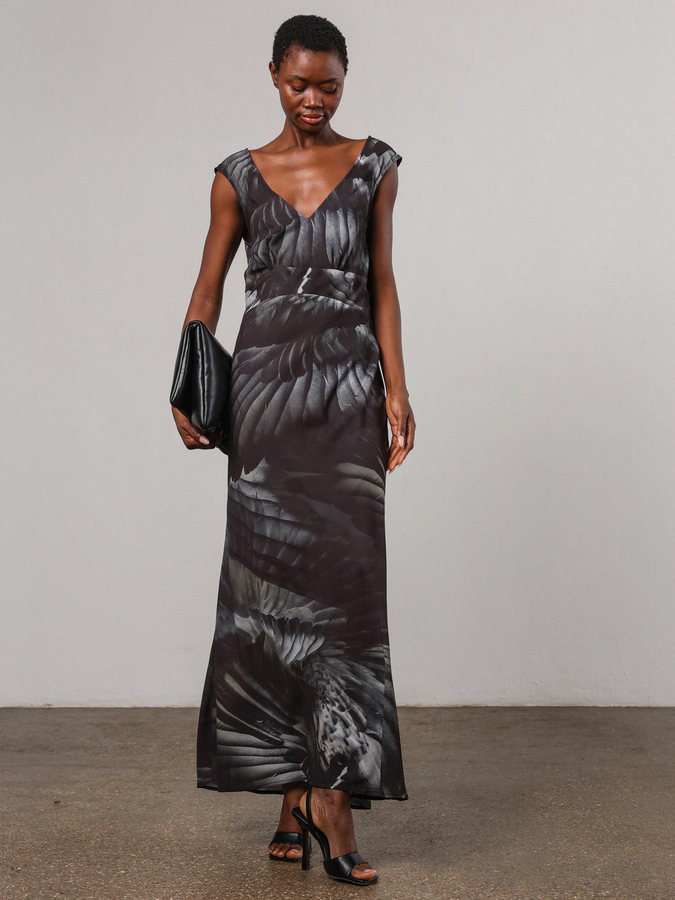 religion-dawn-maxi-column-dress-with-draped-back-detail-in-hand-painted-print-greenback