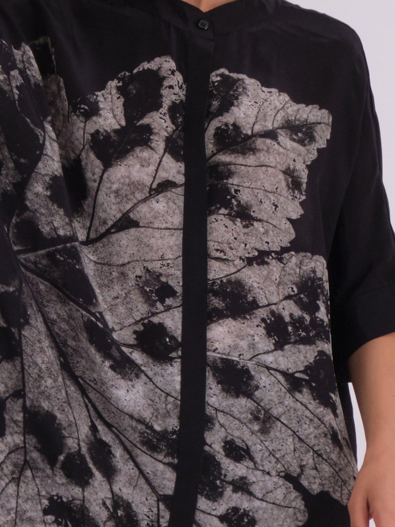 Image 5 of 5 of Religion Twist Oversized Tunic Dress With Large Leopard Leaf Print