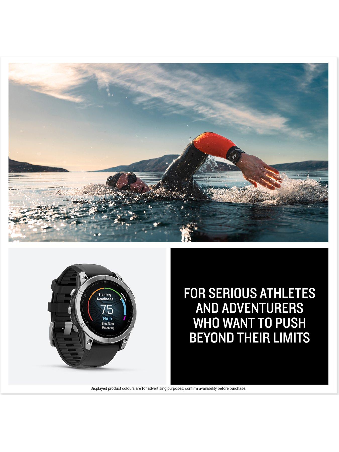 Image 6 of 7 of Garmin fenix E, Stainless Steel with Black Silicone Band