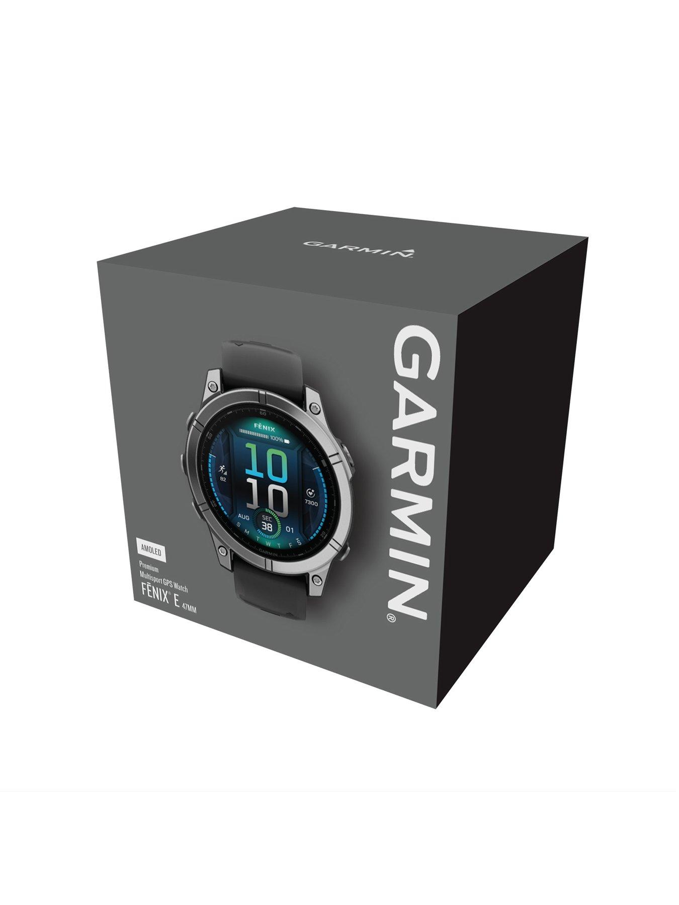Image 7 of 7 of Garmin fenix E, Stainless Steel with Black Silicone Band