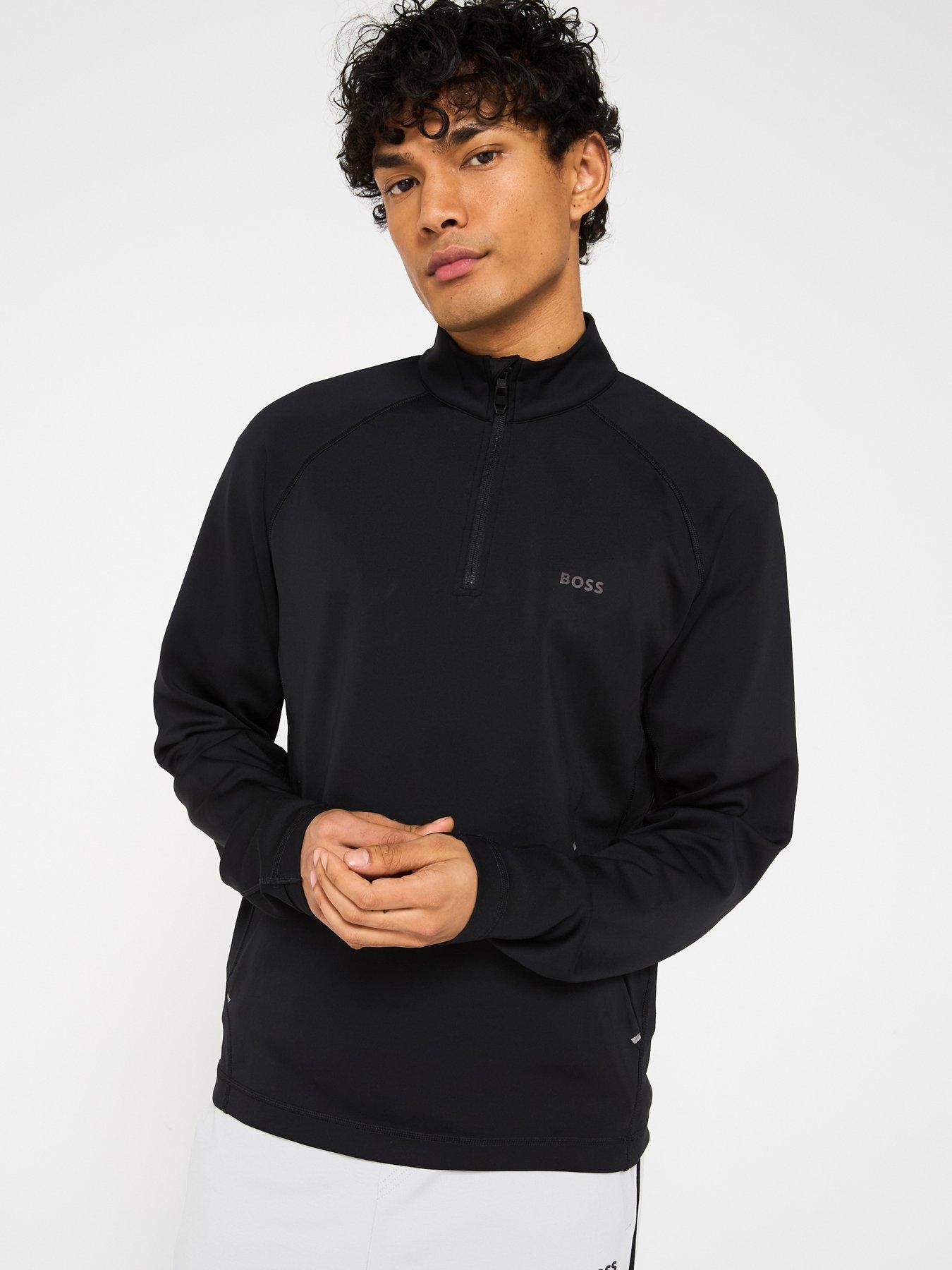 boss-sweat-active-14-zip-sweat-top-blackfront