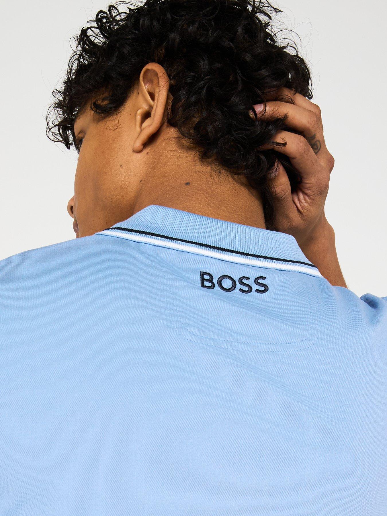 Image 5 of 5 of BOSS Paddy Pro Regular Fit Tipping Polo Shirt - Light Blue