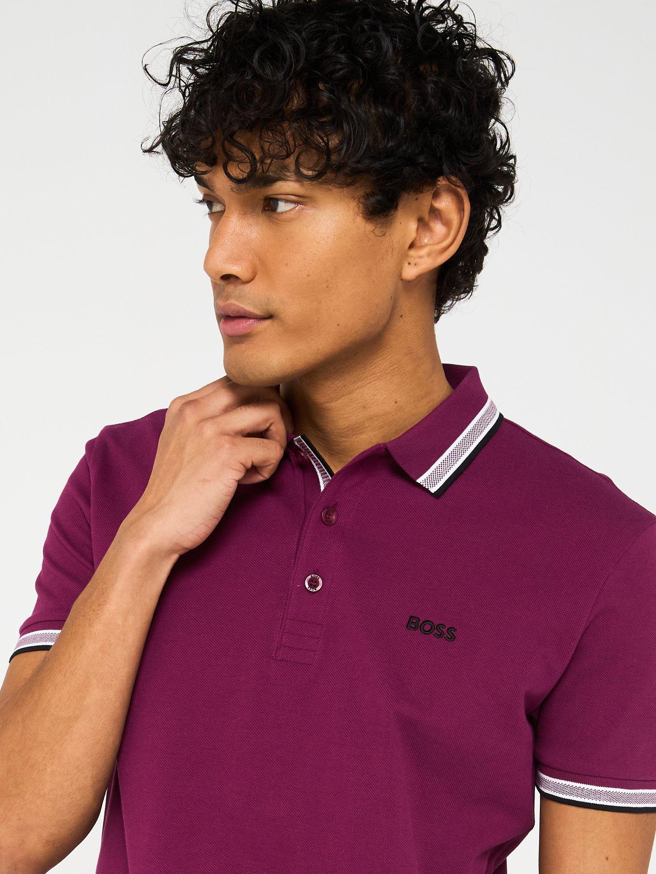 boss-paddy-regular-fit-tipped-polo-shirt--dark-purpleoutfit