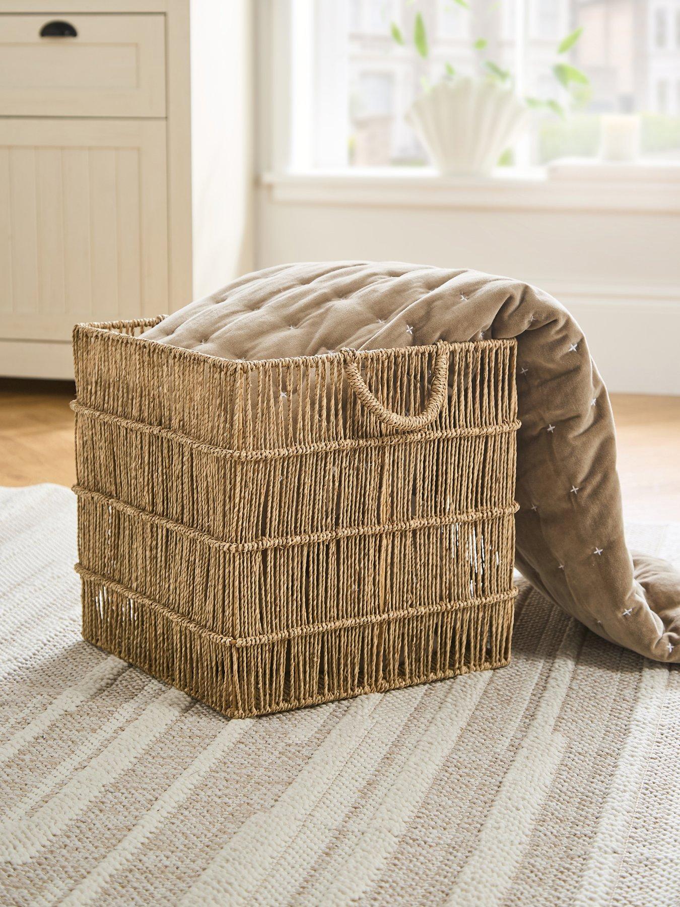 Image 1 of 6 of Very Home Coastal  Square Basket Large