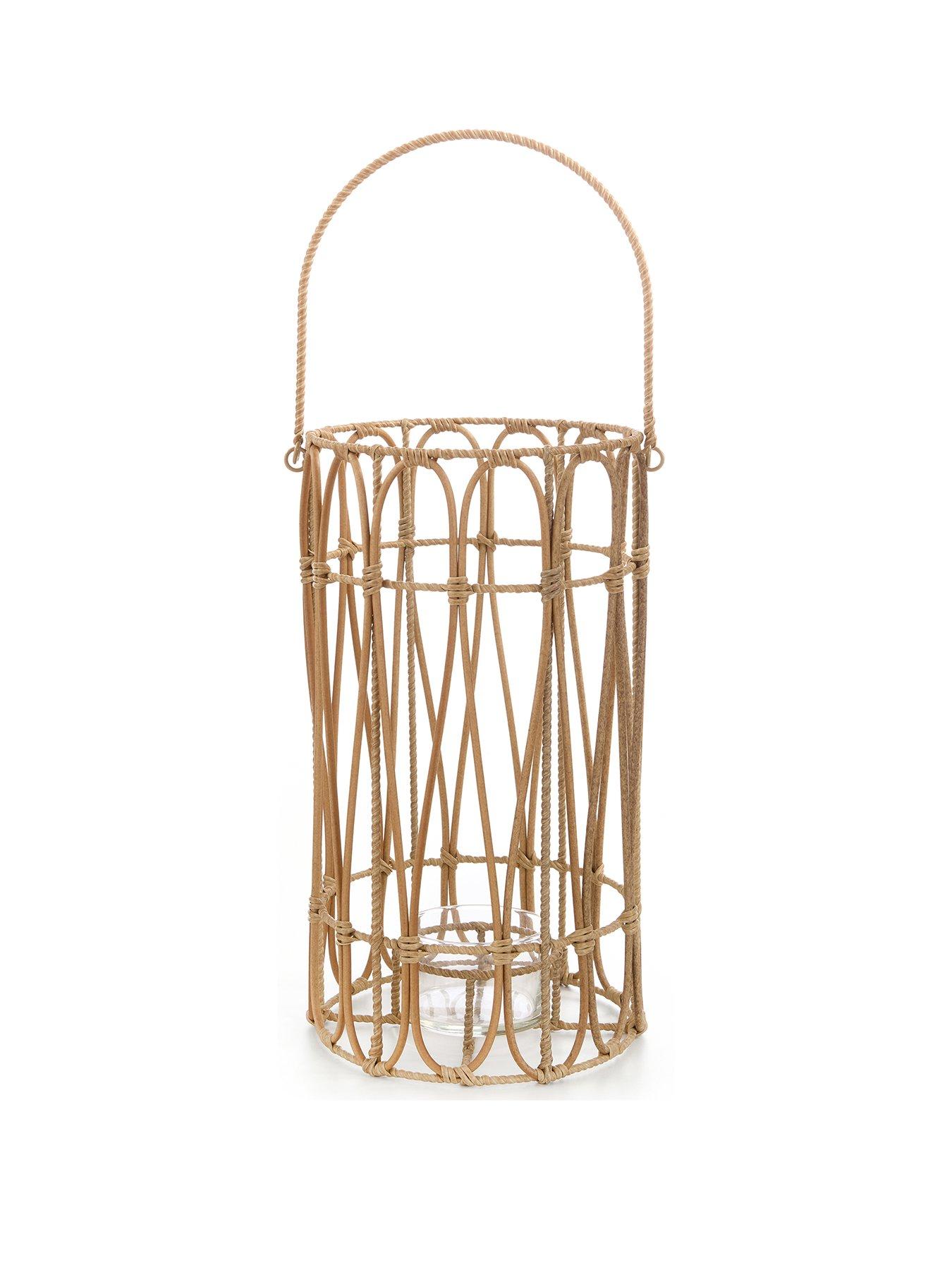 Image 2 of 5 of The Very Collection Vintage Rattan Lantern with Handle - Large