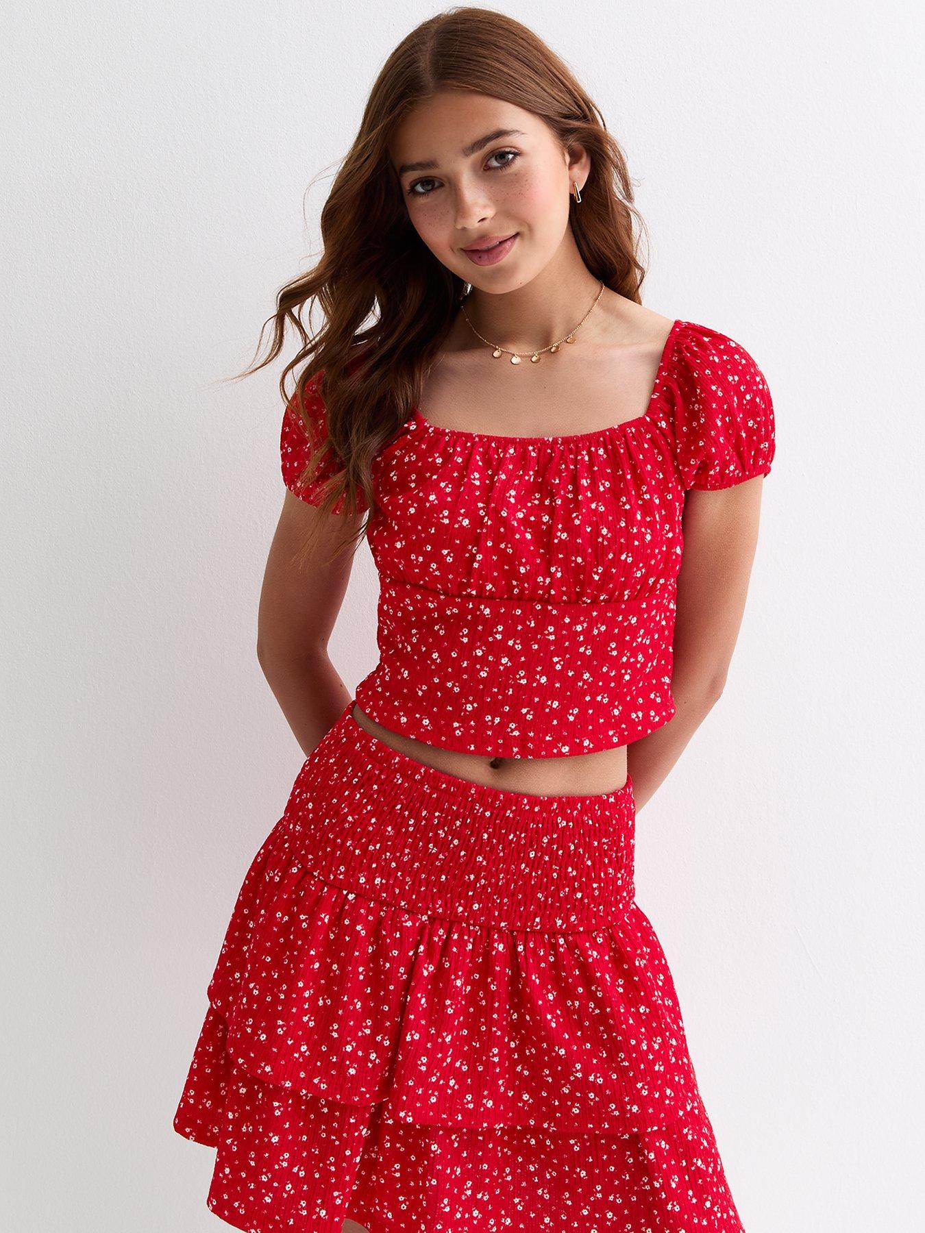 new-look-915-girls-floral-puff-sleeve-crop-top