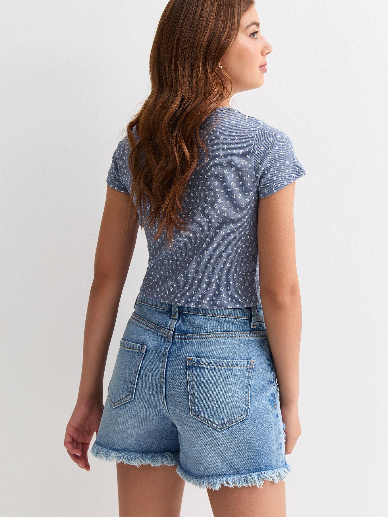 new-look-915-girls-blue-floral-print-square-neck-t-shirtback