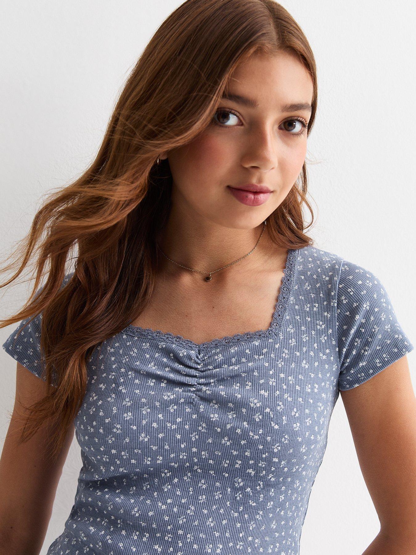 new-look-915-girls-blue-floral-print-square-neck-t-shirtdetail