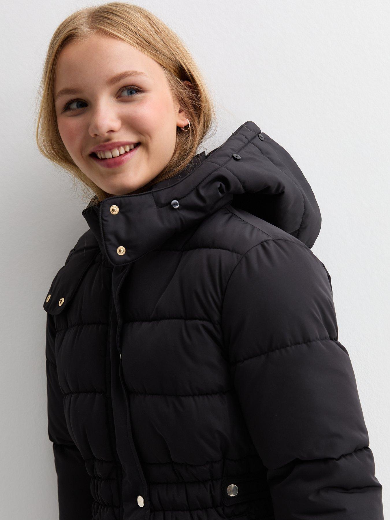 new-look-915-girls-faux-fur-trim-hooded-padded-coat-blackdetail