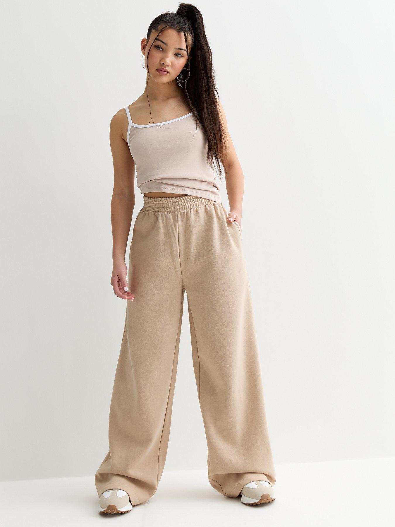 new-look-915-girls-stone-wide-leg-joggers