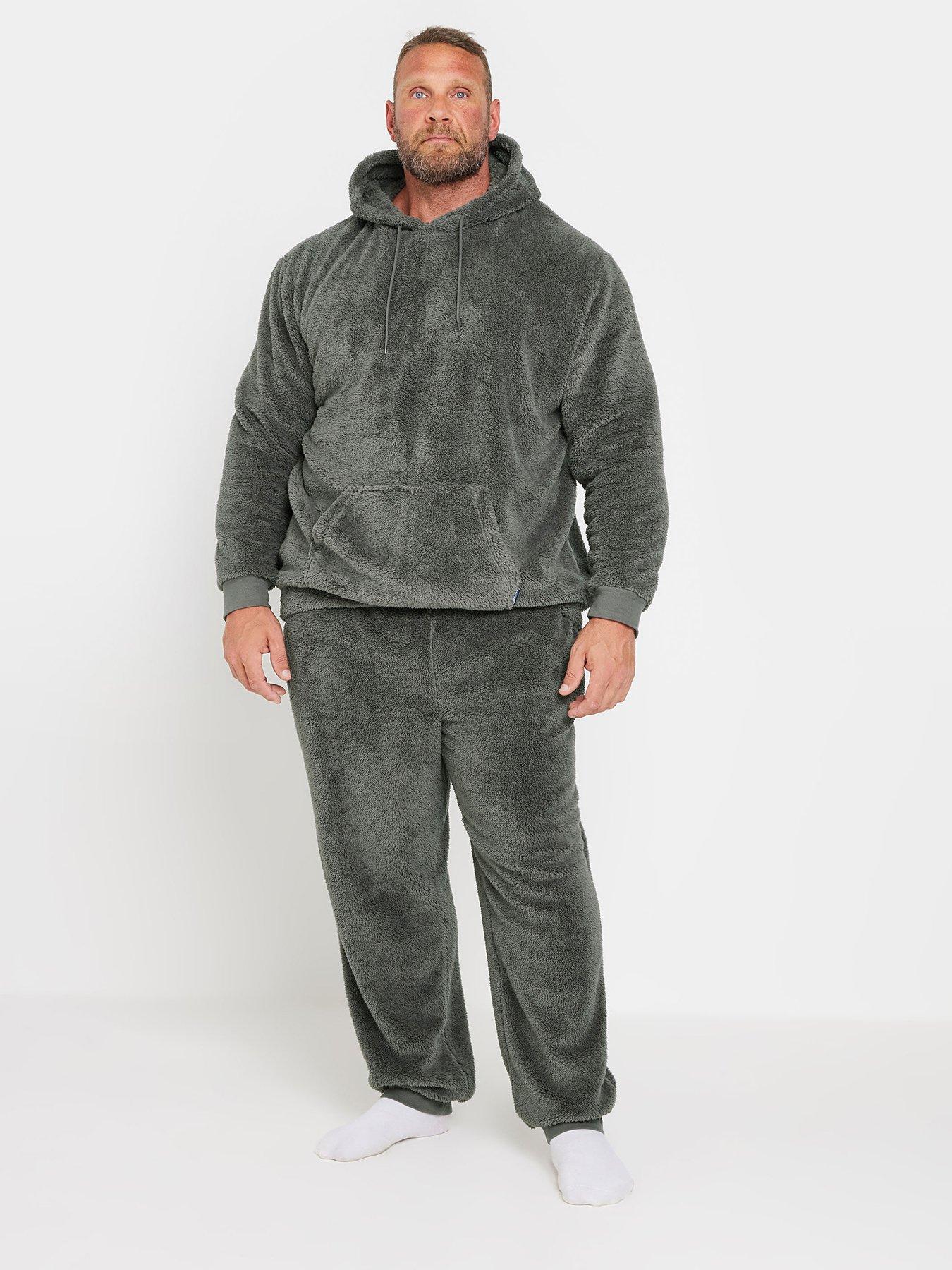 badrhino-long-pile-fleece-lounge-set-grey