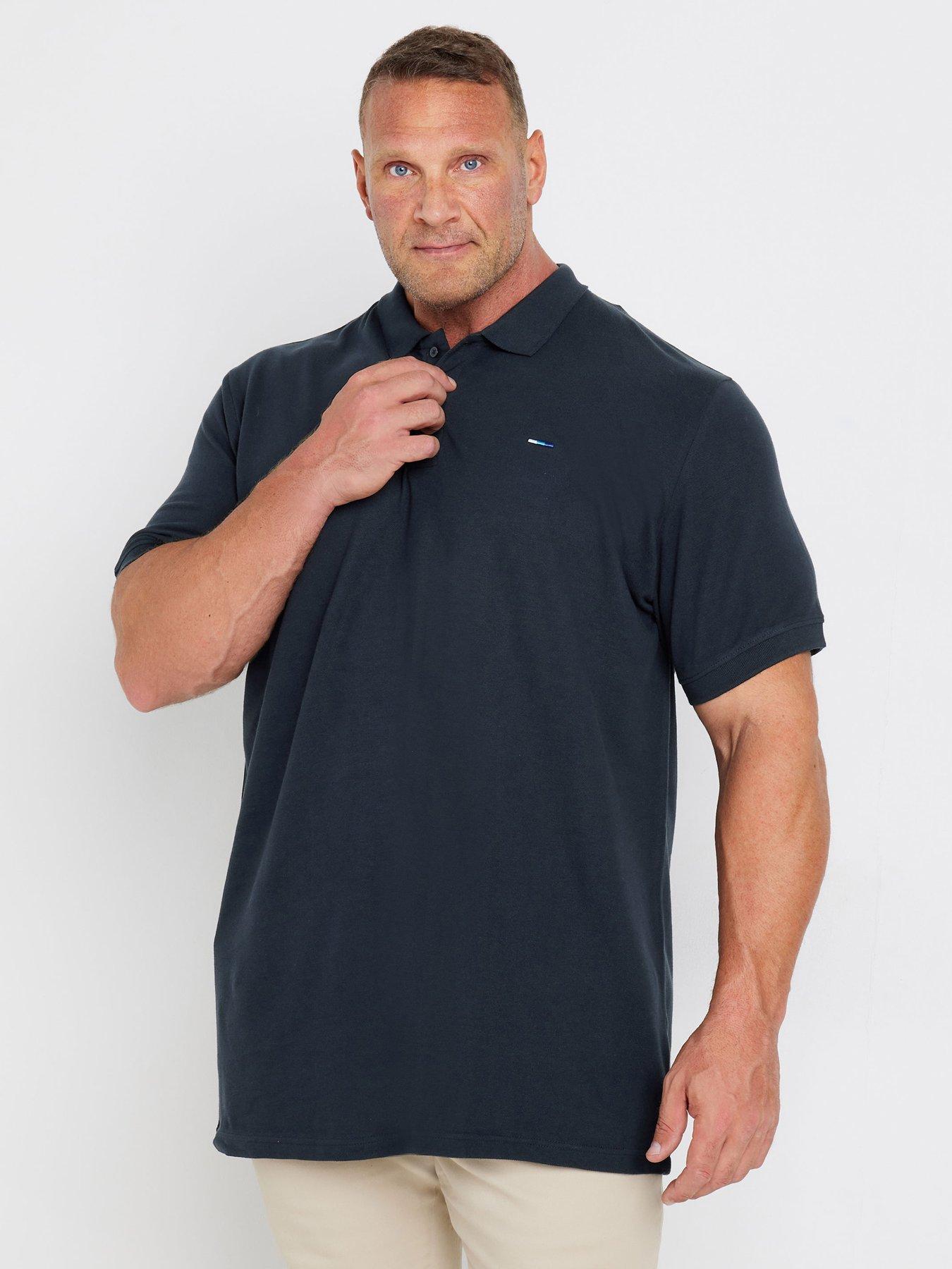 BadRhino Big Tall Extra Long Short Sleeve Polo Shirt Navy