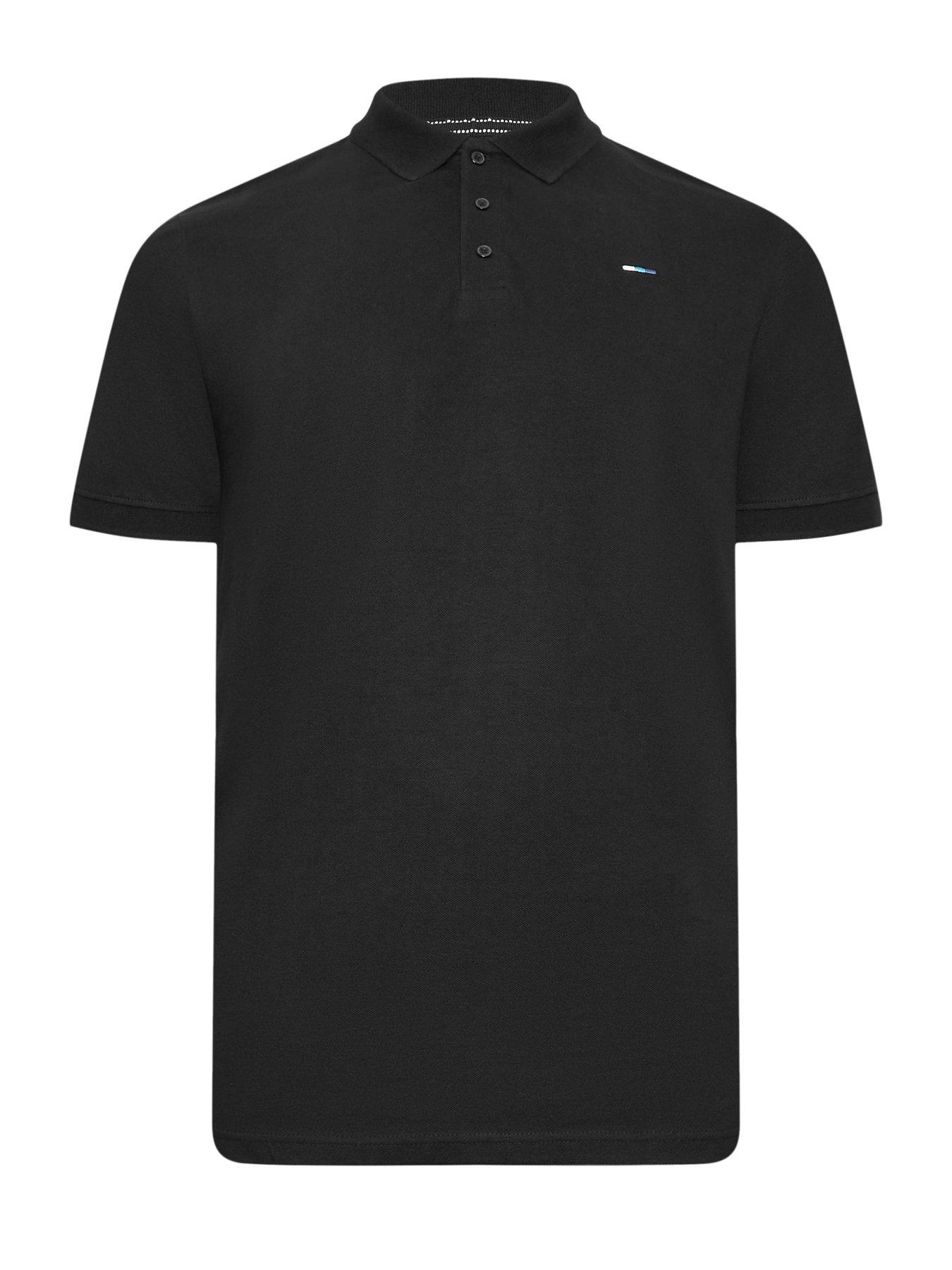 badrhino-badrhino-long-short-sleeve-polo-shirt-blackback