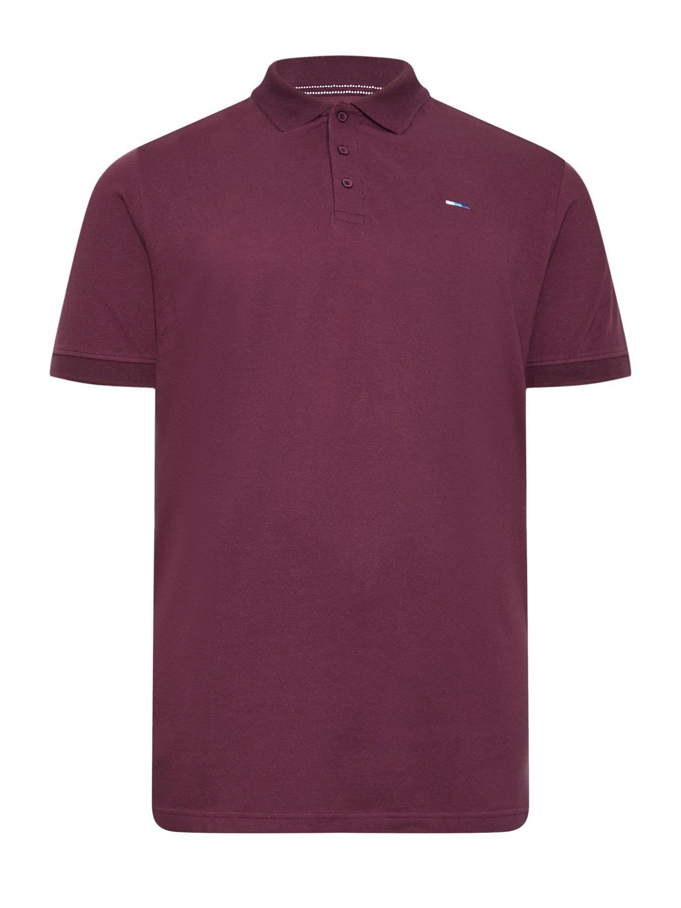 badrhino-badrhino-long-short-sleeve-polo-shirt-burgundyback