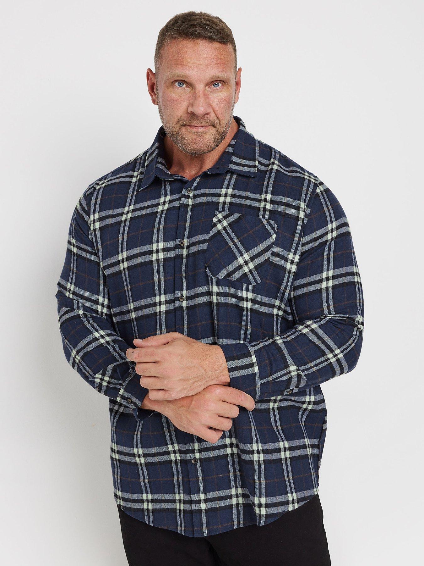 Image 1 of 1 of BadRhino Longsleeve Checked Shirt - Blue