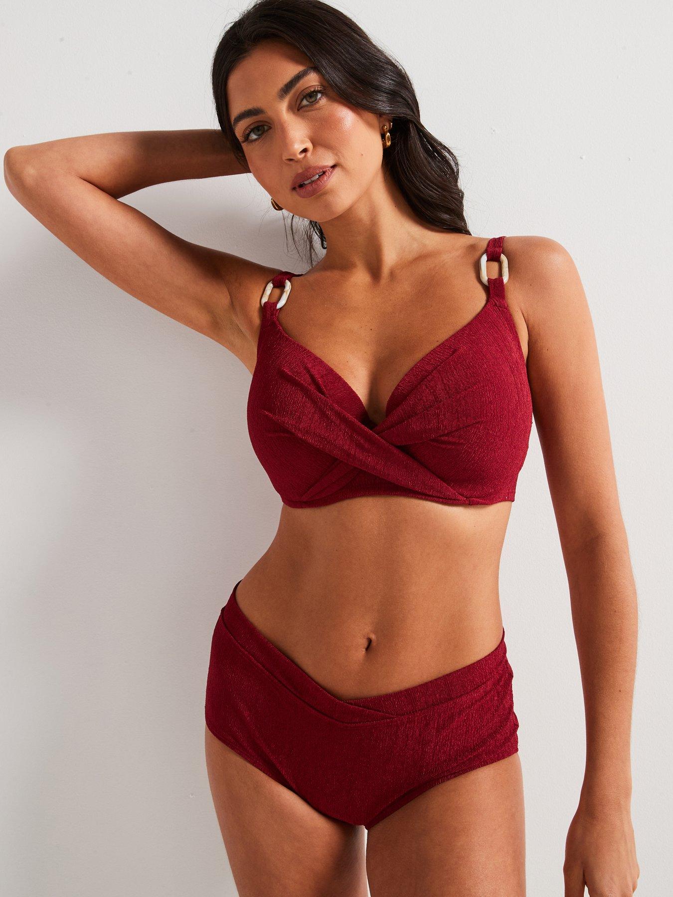 DORINA Dorina Madras Midi Bikini Brief - Dark Red