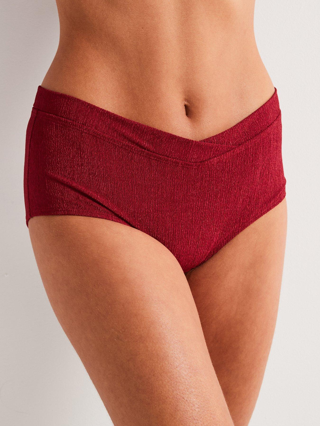 Image 2 of 4 of DORINA Dorina Madras Midi Bikini Brief - Dark Red