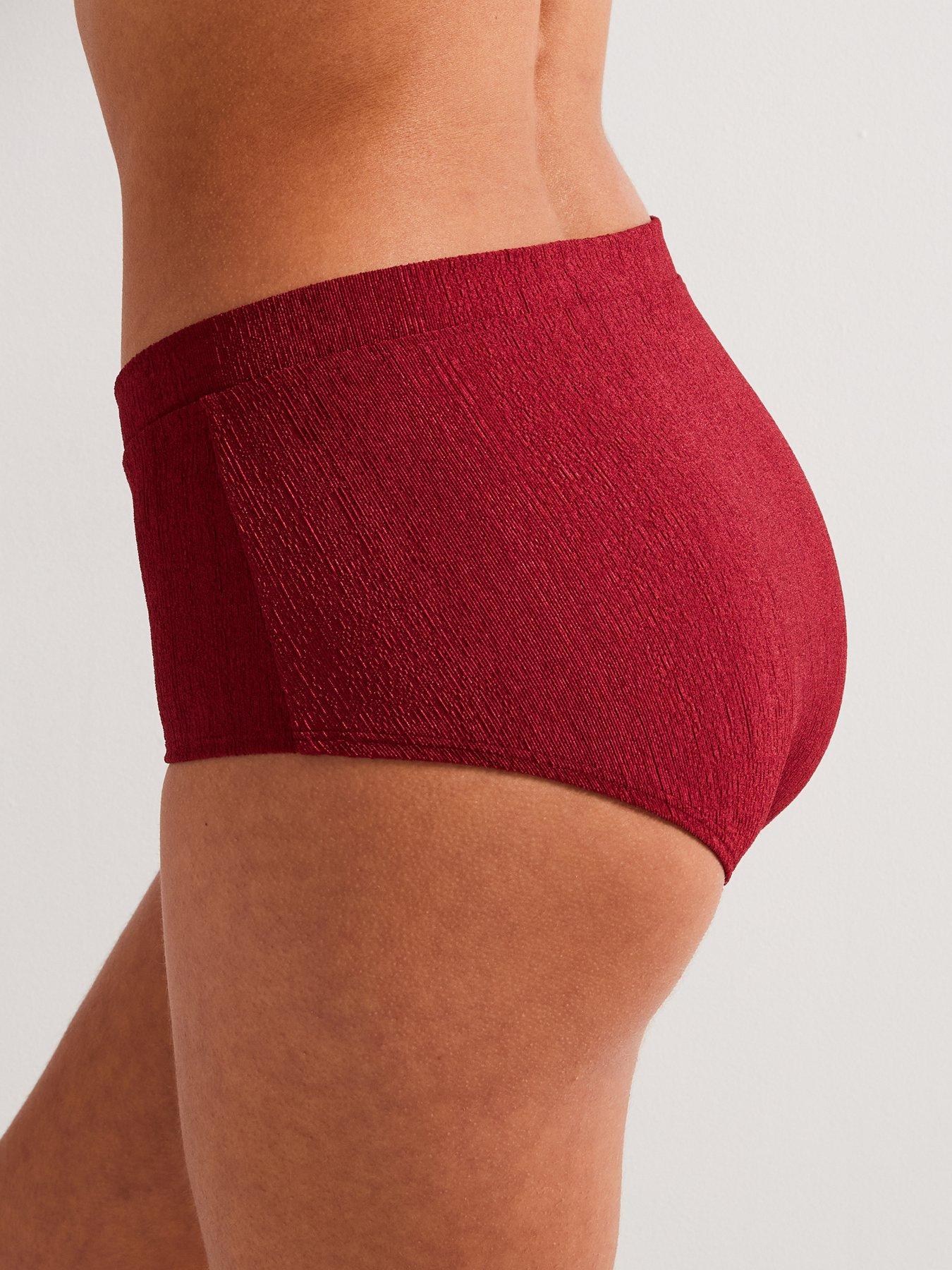 Image 4 of 4 of DORINA Dorina Madras Midi Bikini Brief - Dark Red