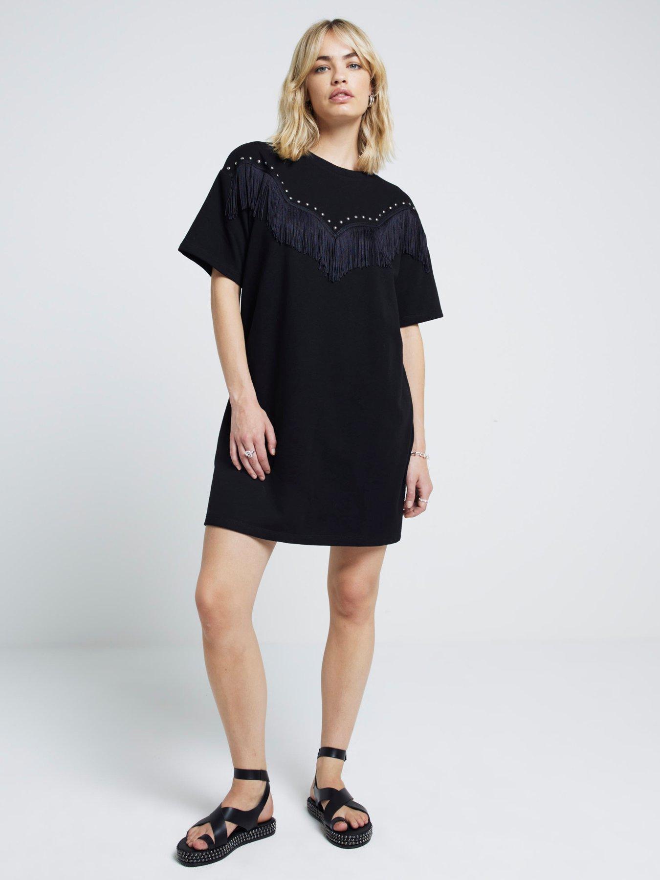 river-island-western-fringe-t-shirt-dress-blackback