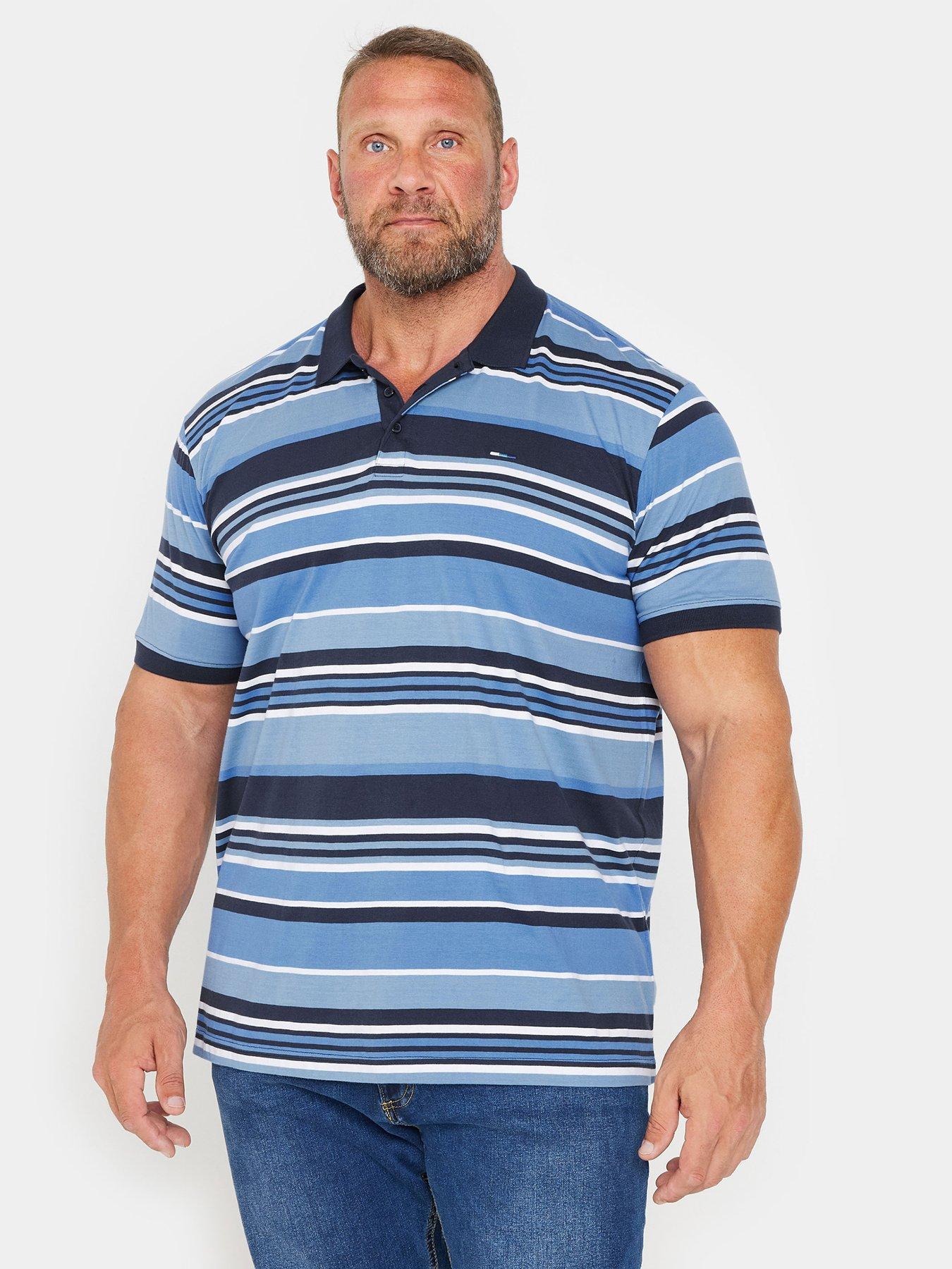 Image 1 of 3 of BadRhino Br Stripe Polo Shirt - Blue