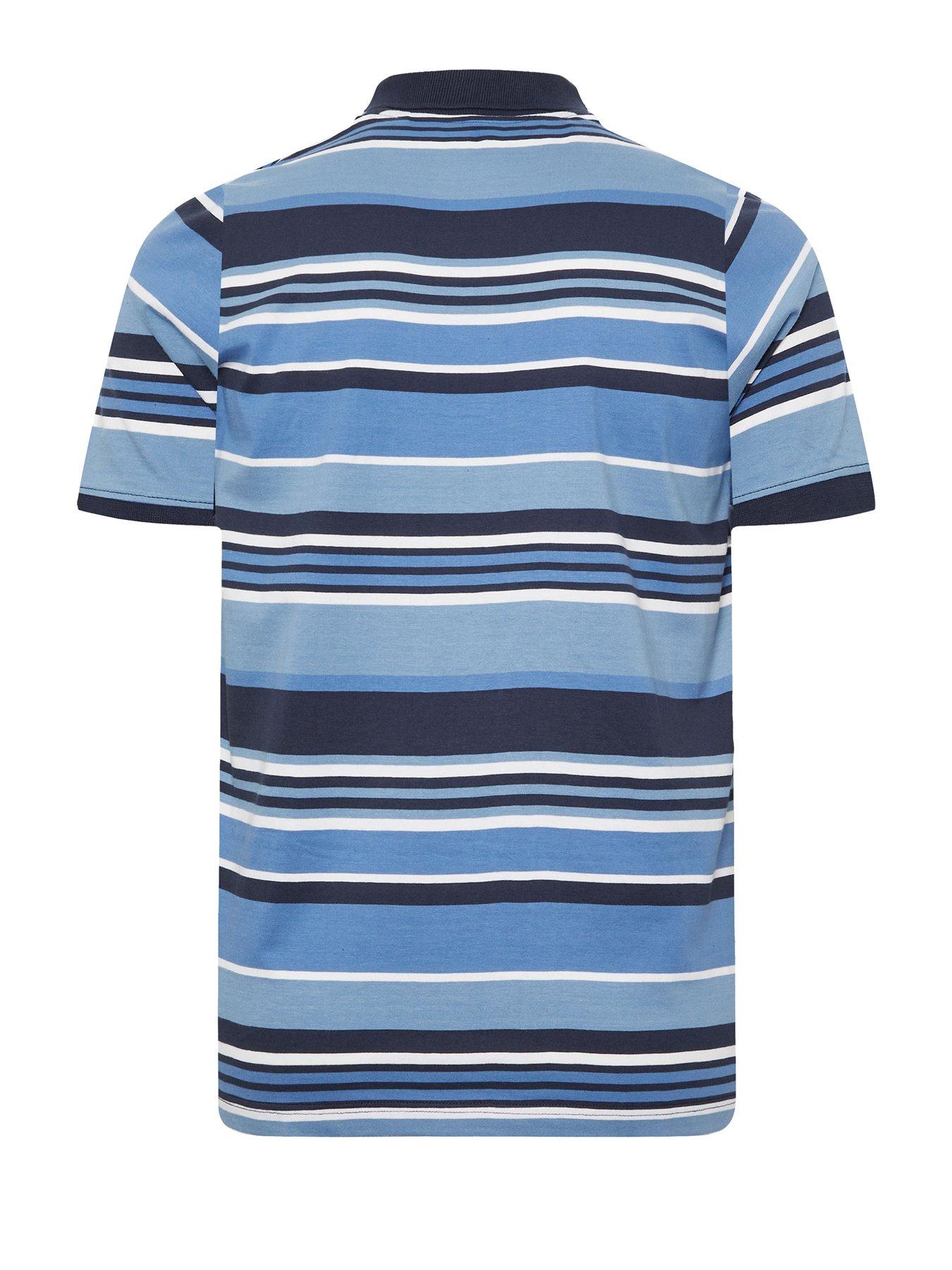 Image 2 of 3 of BadRhino Br Stripe Polo Shirt - Blue