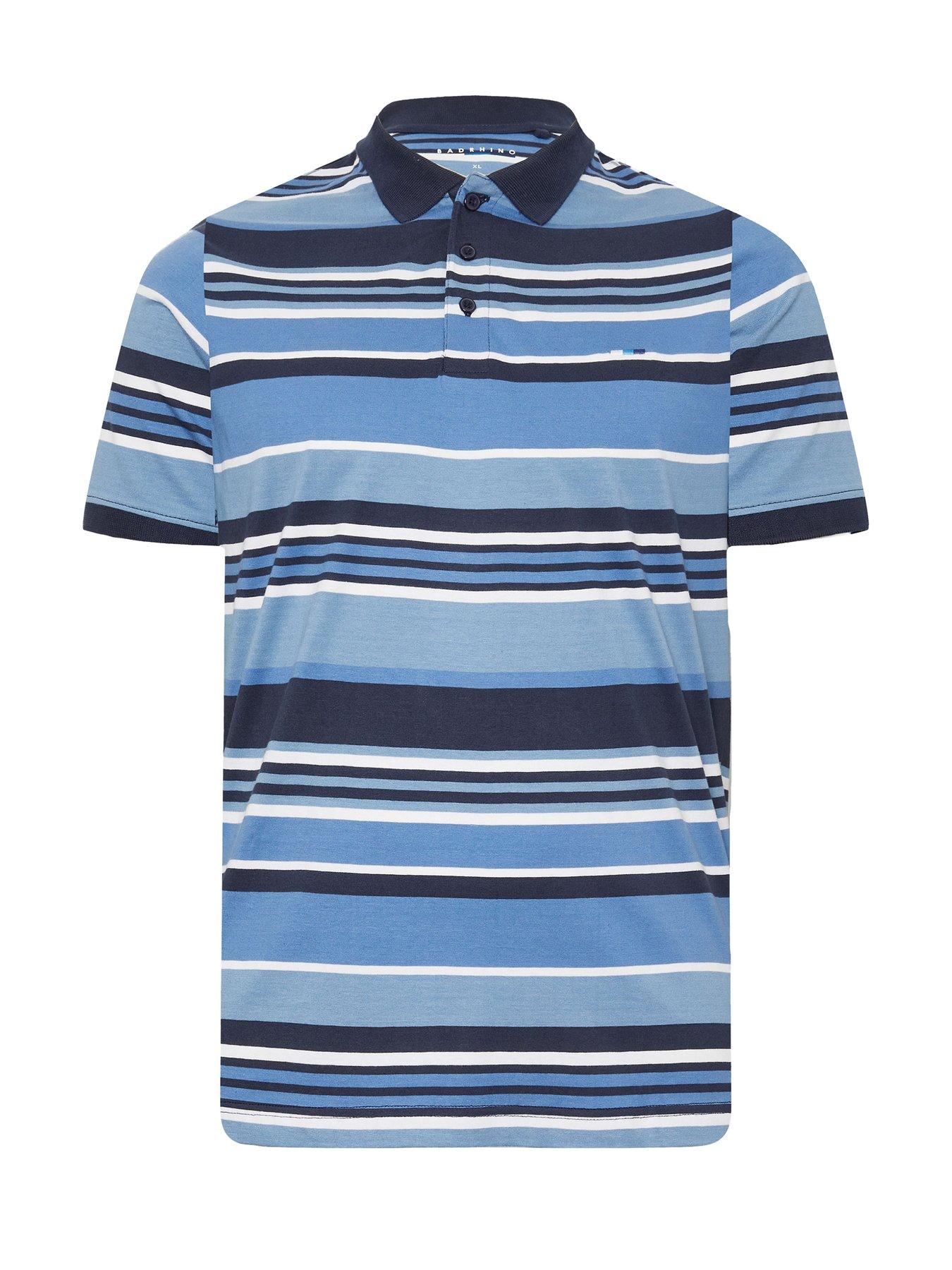 Image 3 of 3 of BadRhino Br Stripe Polo Shirt - Blue