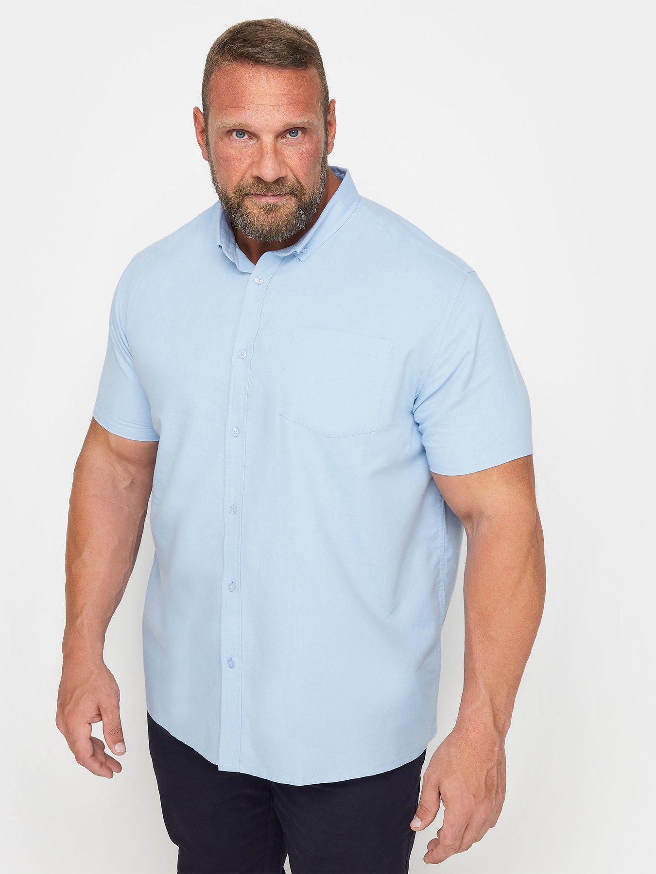 Image 1 of 4 of BadRhino Oxford Short Sleeve Shirt - Blue