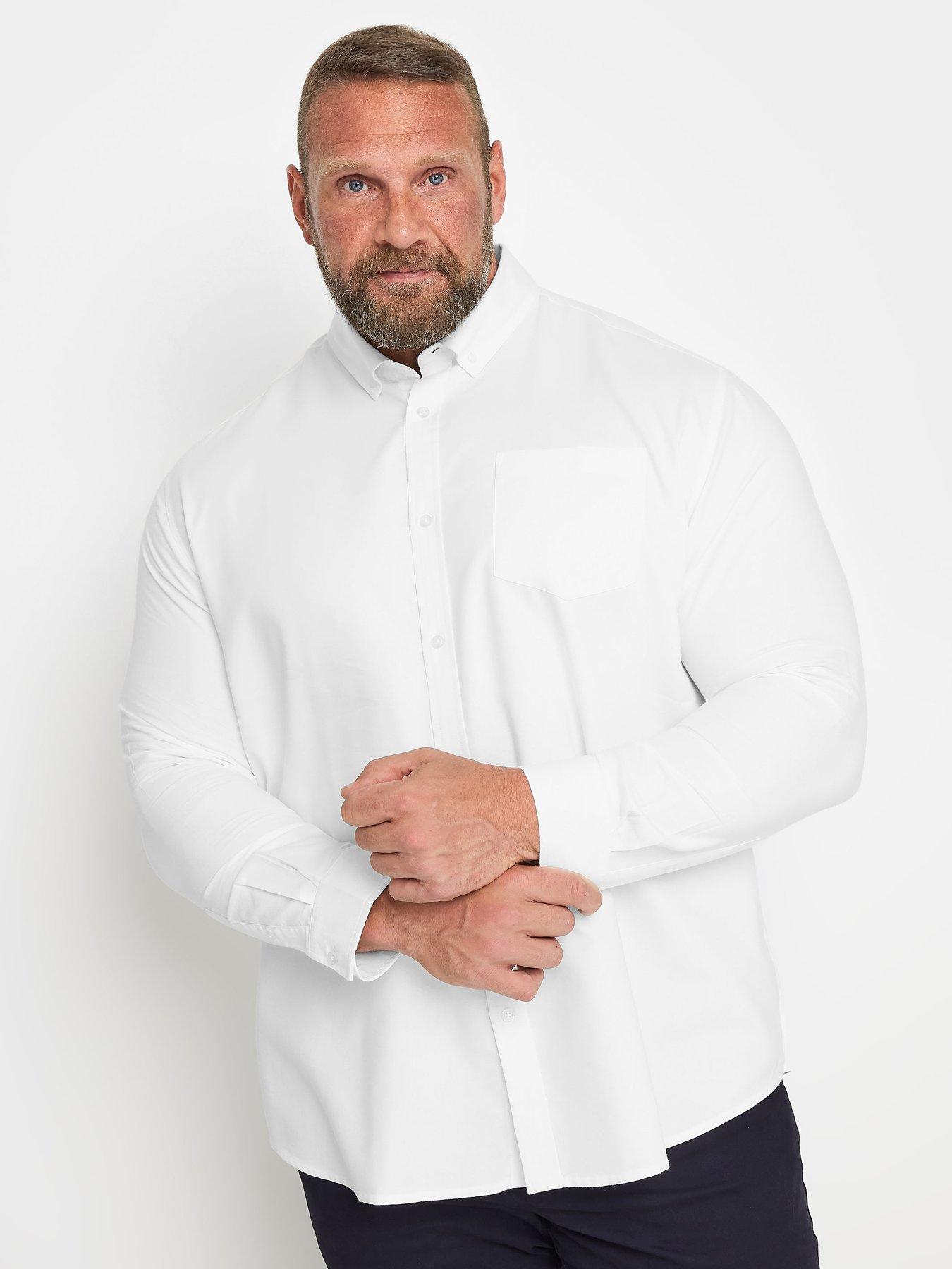 Image 1 of 3 of BadRhino Oxford Weave Long Sleeve Shirt - White
