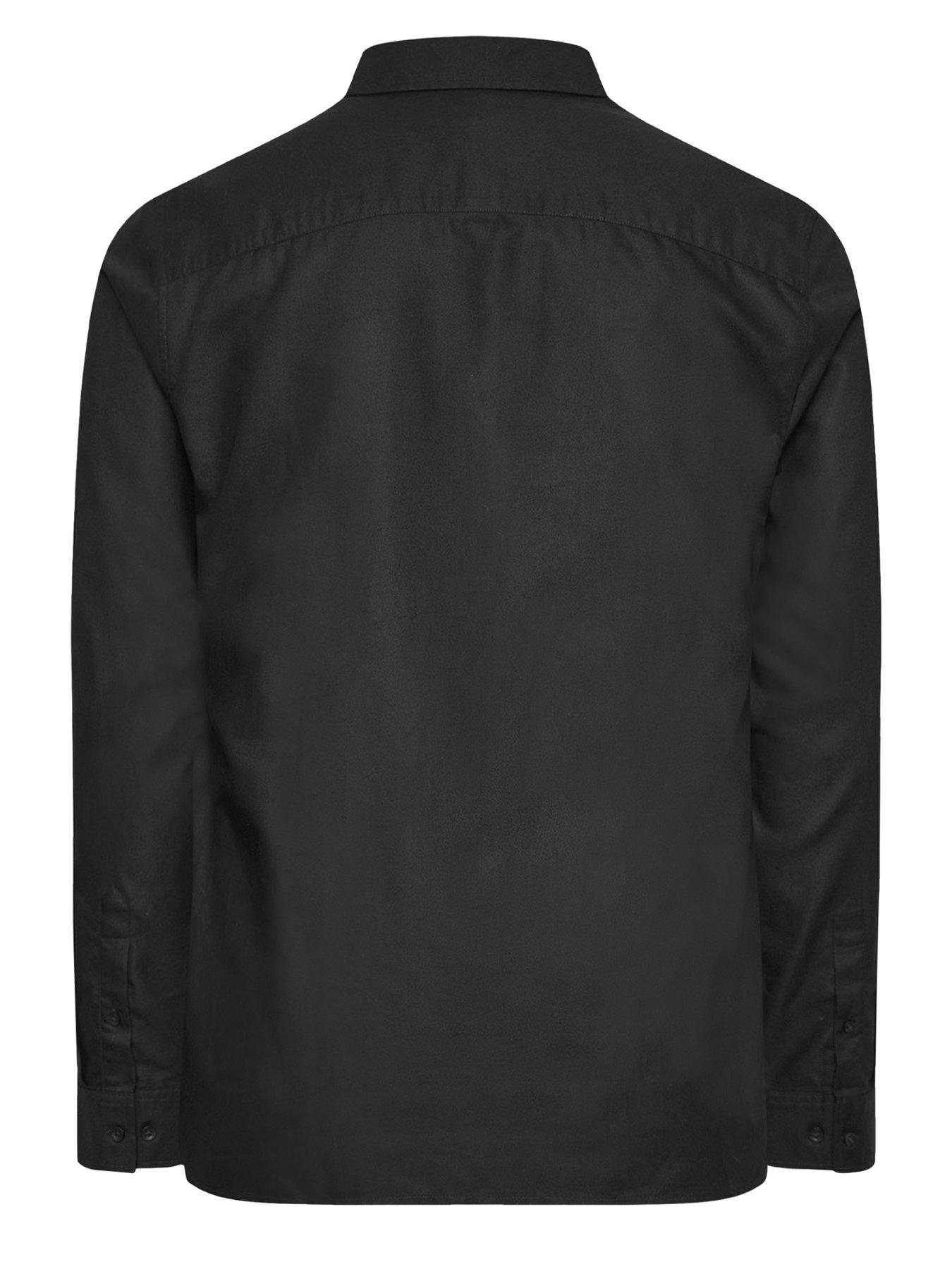 badrhino-oxford-weave-long-sleeve-shirt-blackstillFront