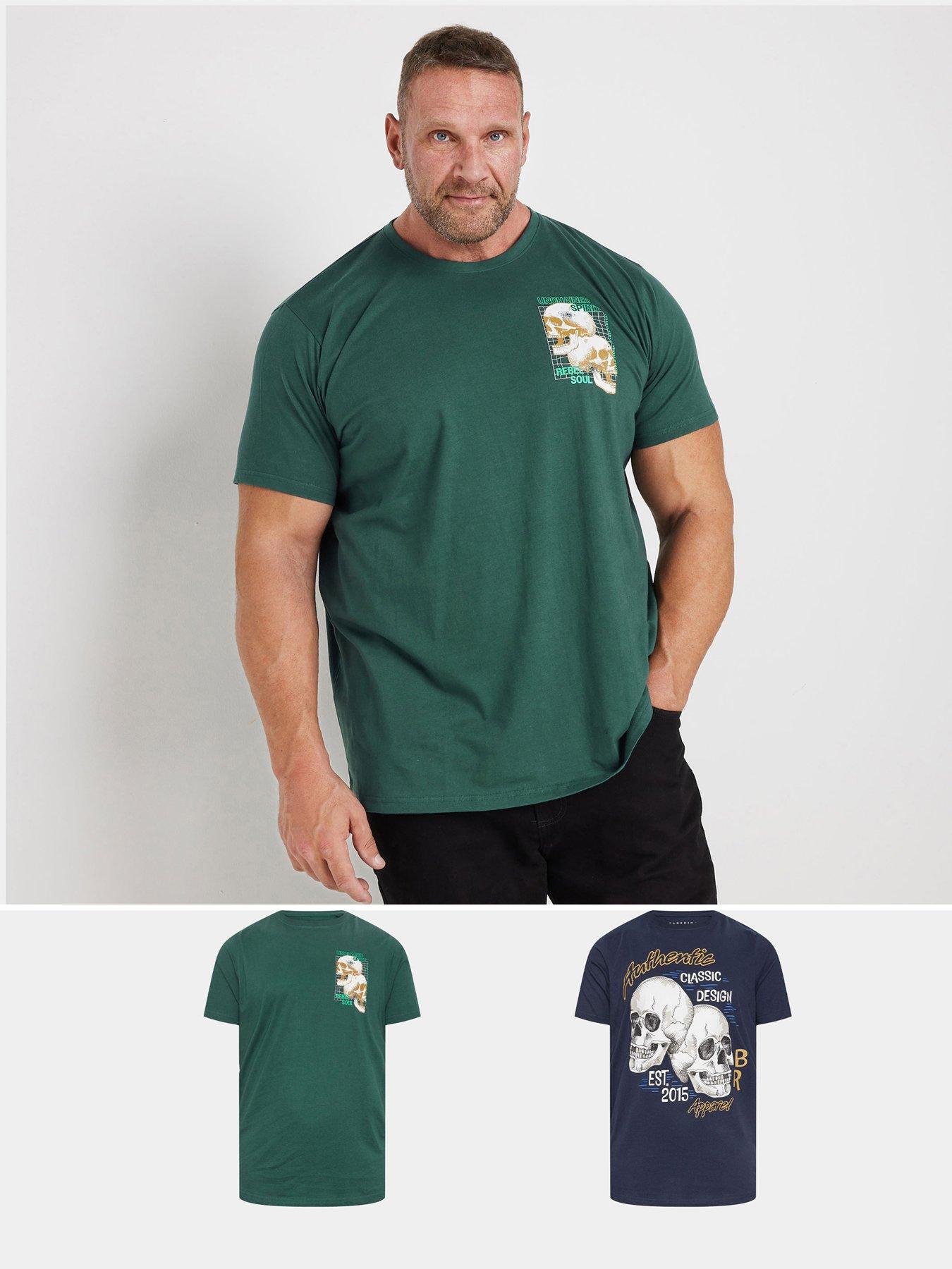 badrhino-badrhino-2-pack-skull-printed-t-shirts