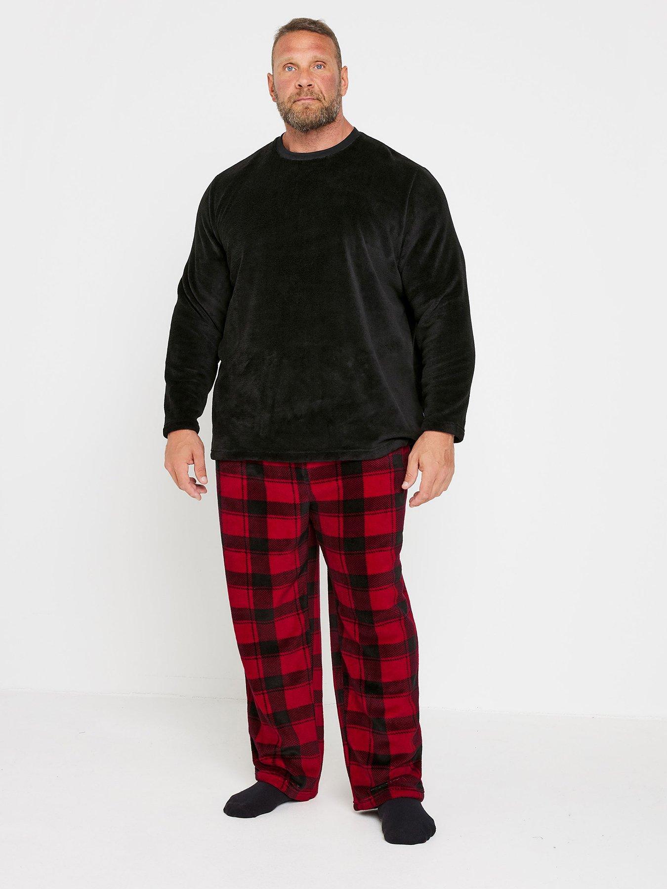 badrhino-badrhino-fleece-tartan-lounge-set