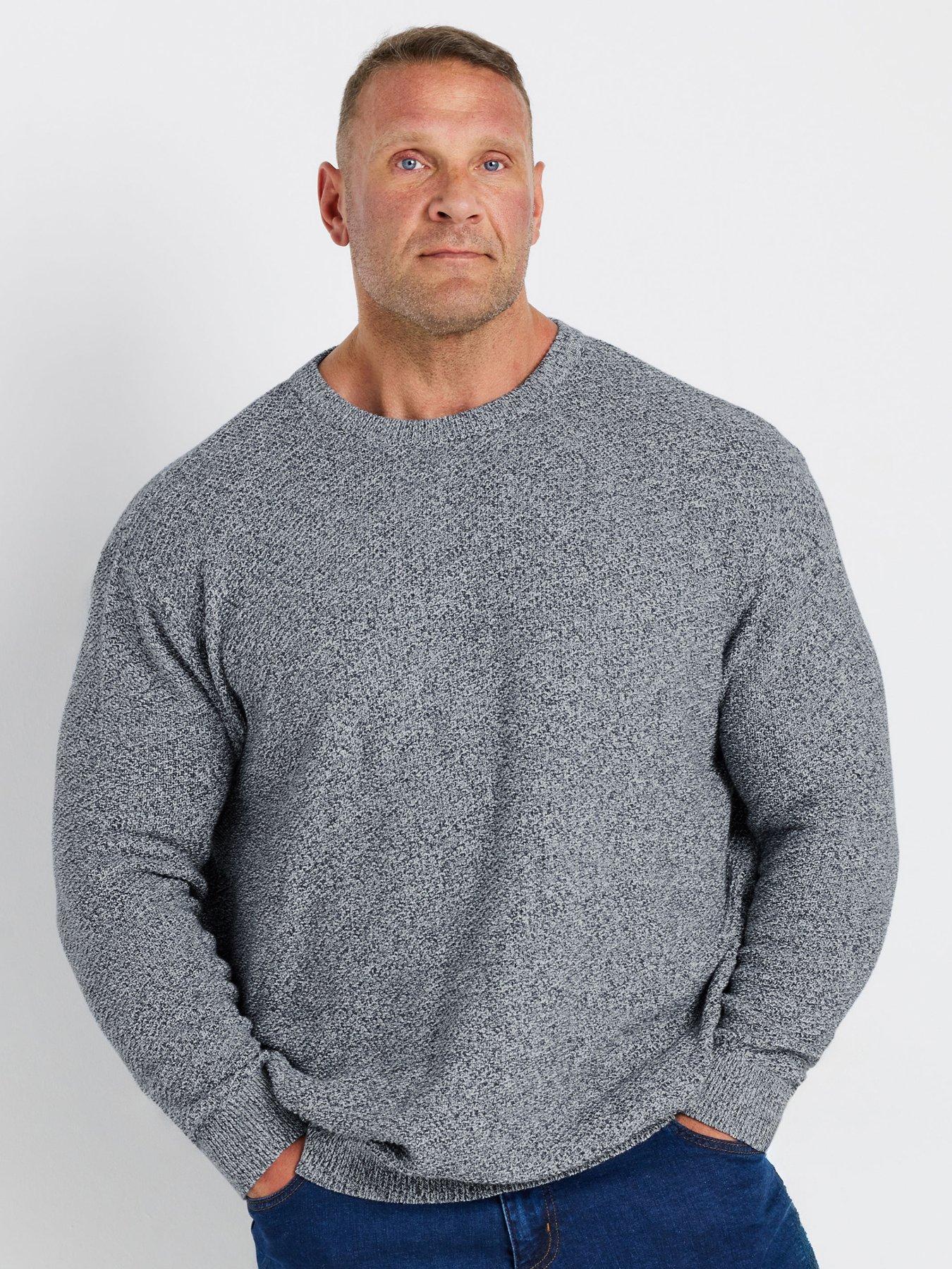 undefined Twist Crew Neck Knitted Jumper - Blue