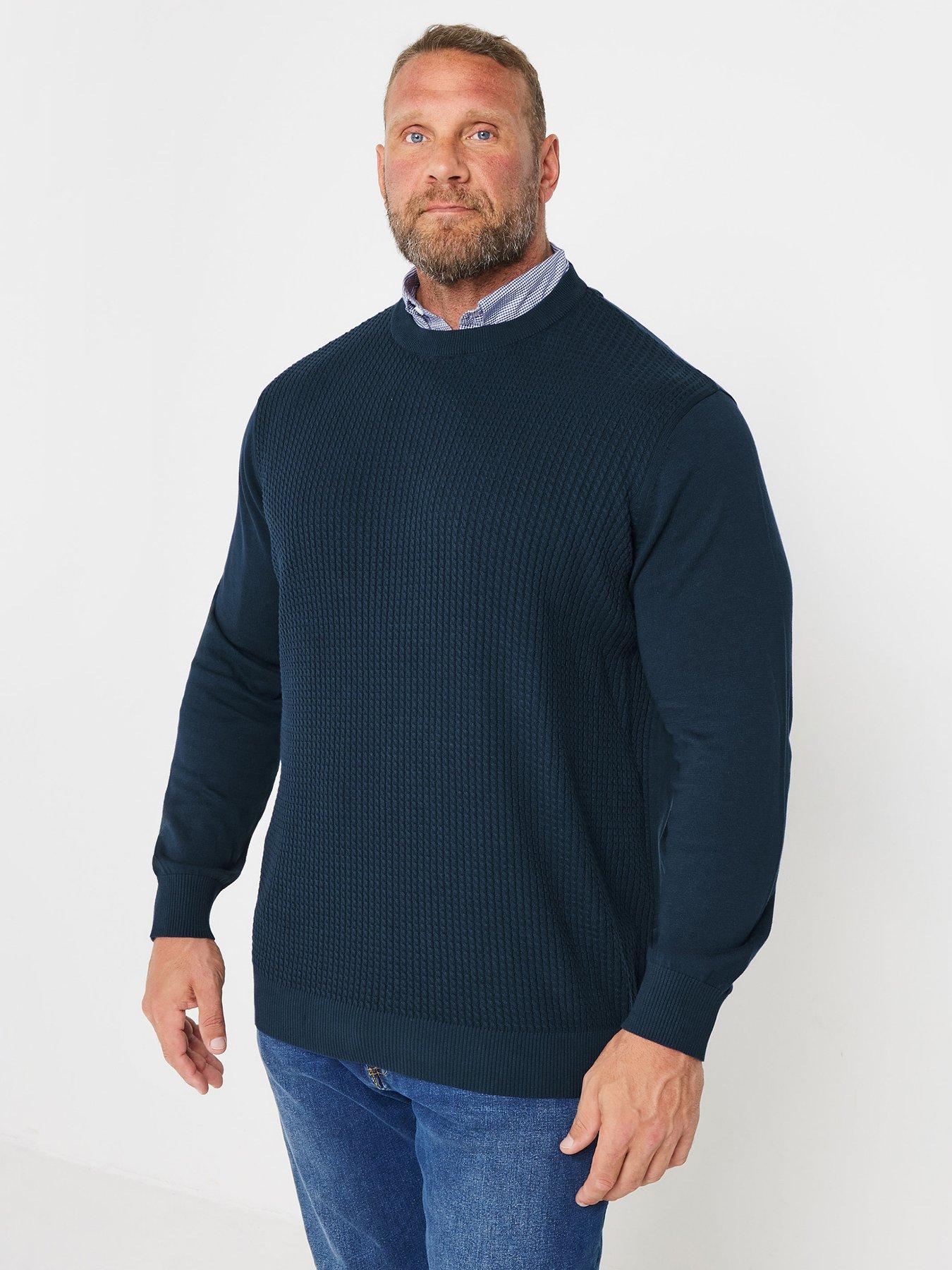 undefined Badrhino Cable Navy Knitted Jumper Blue