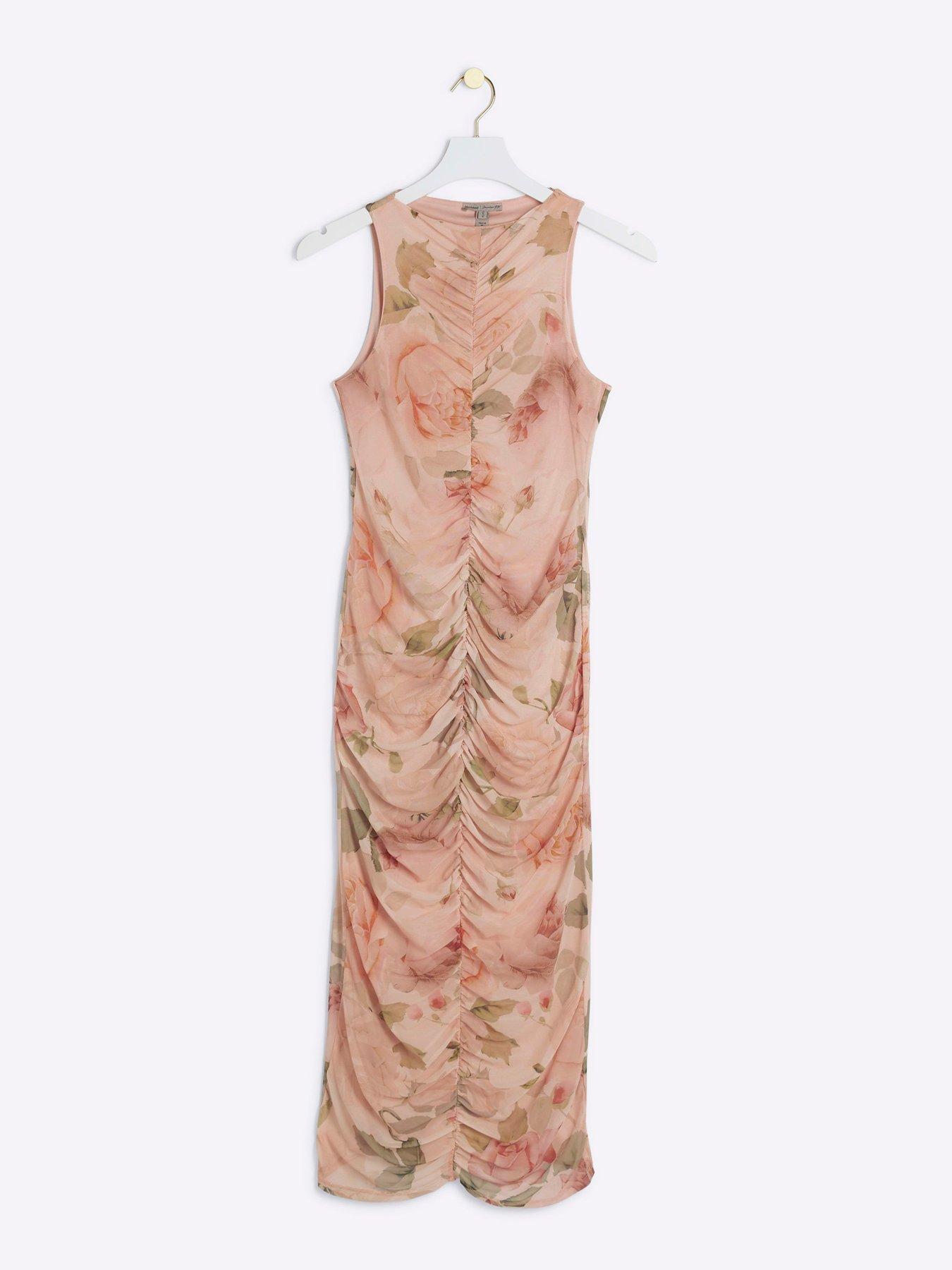 river-island-ruched-printed-mesh-midi-dress-light-beigedetail