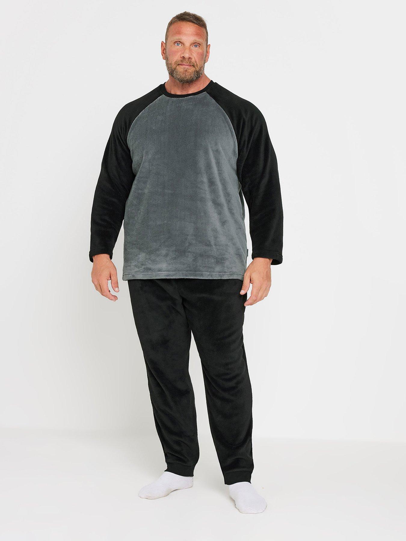 Image 1 of 3 of BadRhino Raglan Fleece Lounge Set - Black
