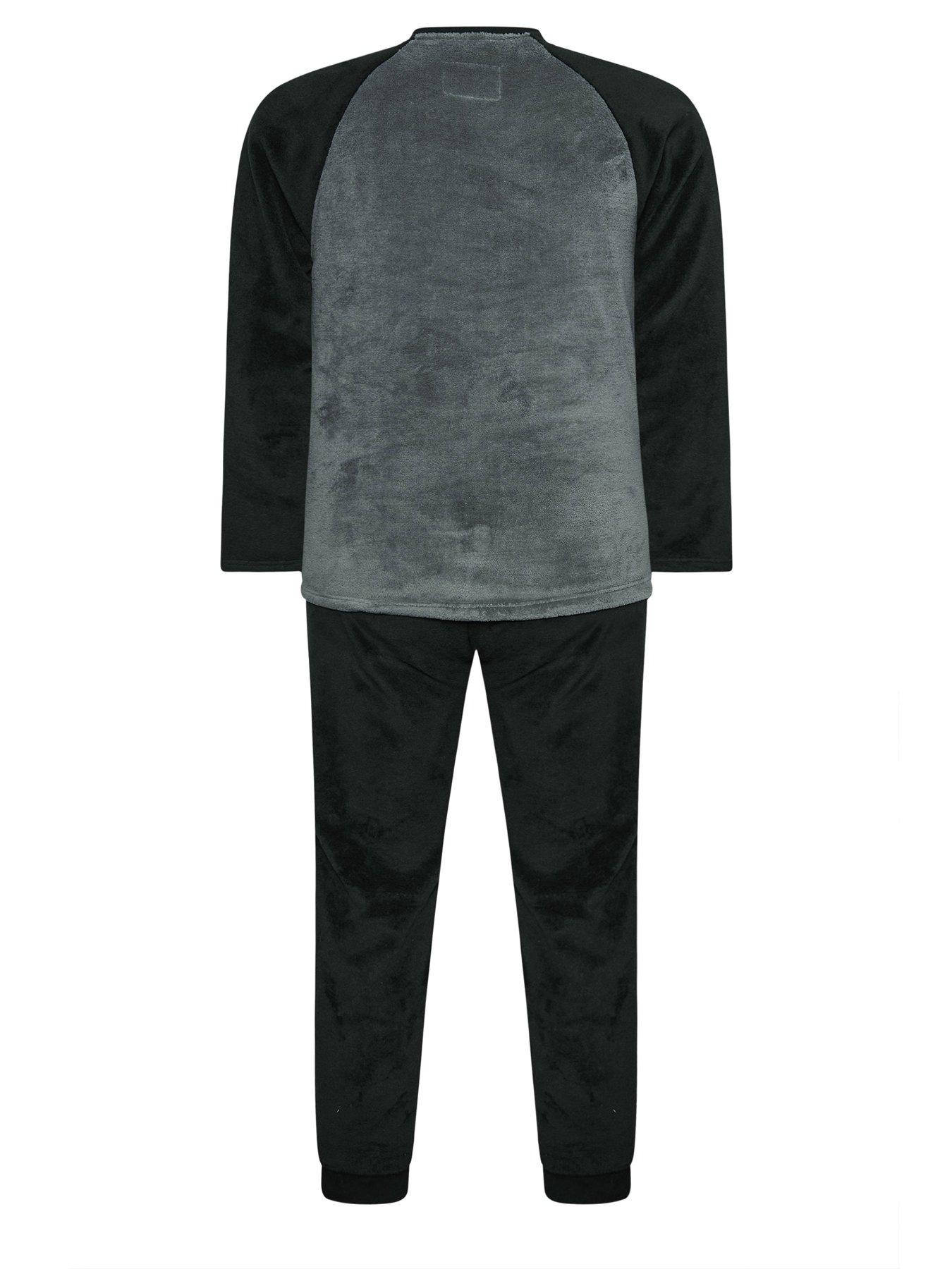 Image 3 of 3 of BadRhino Raglan Fleece Lounge Set - Black