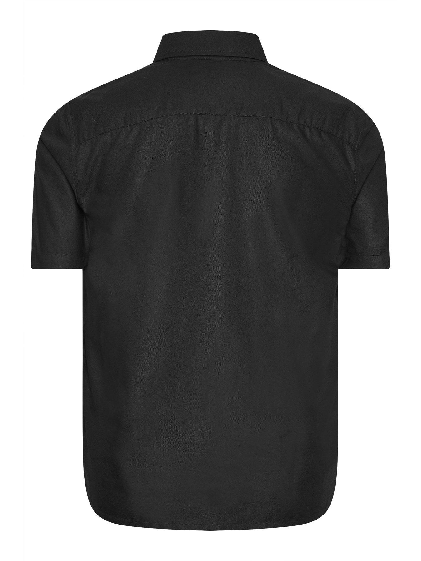 badrhino-oxford-short-sleeve-shirt-blackstillFront