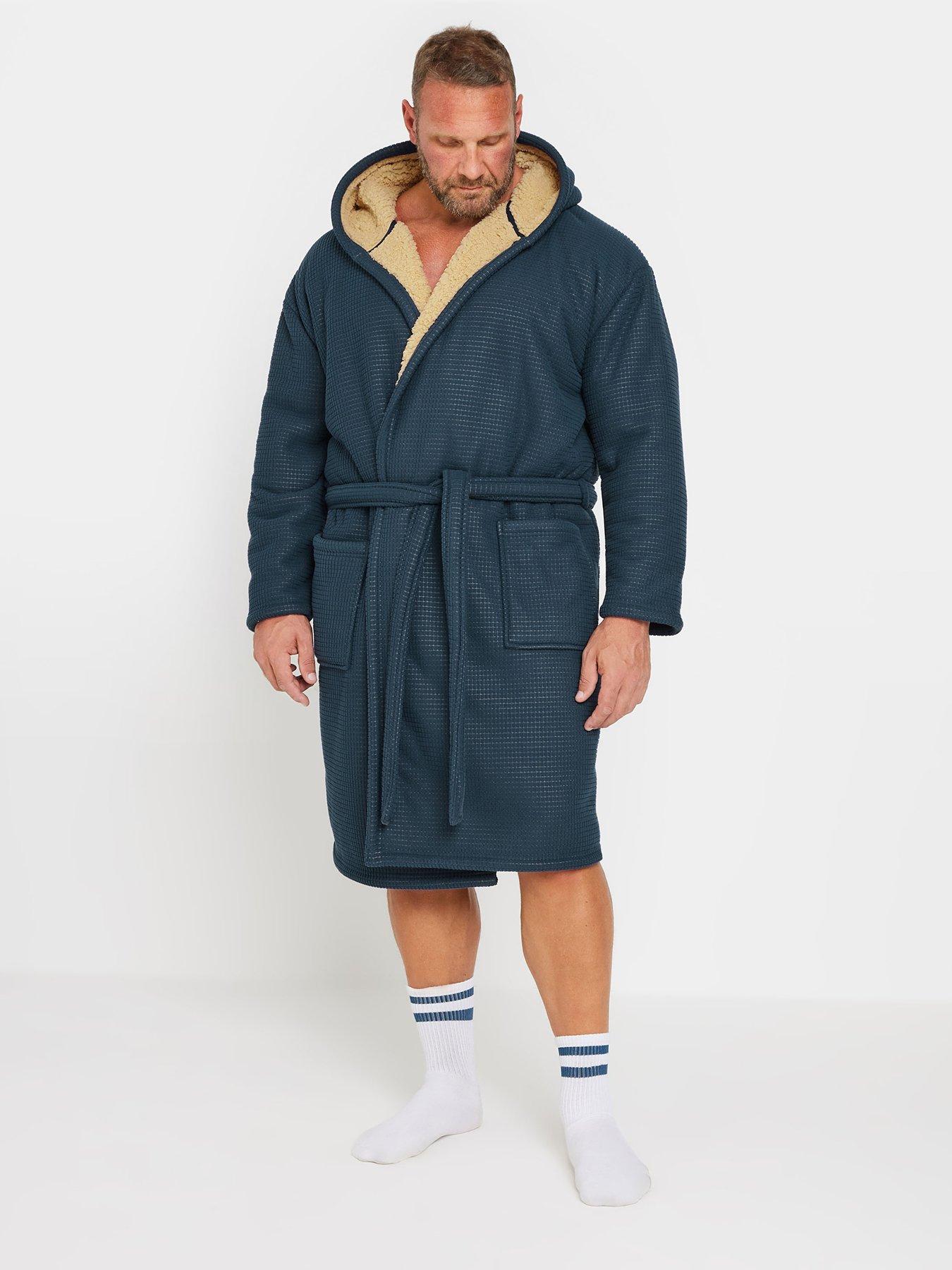 undefined Waffle Borg Dressing Gown - Blue