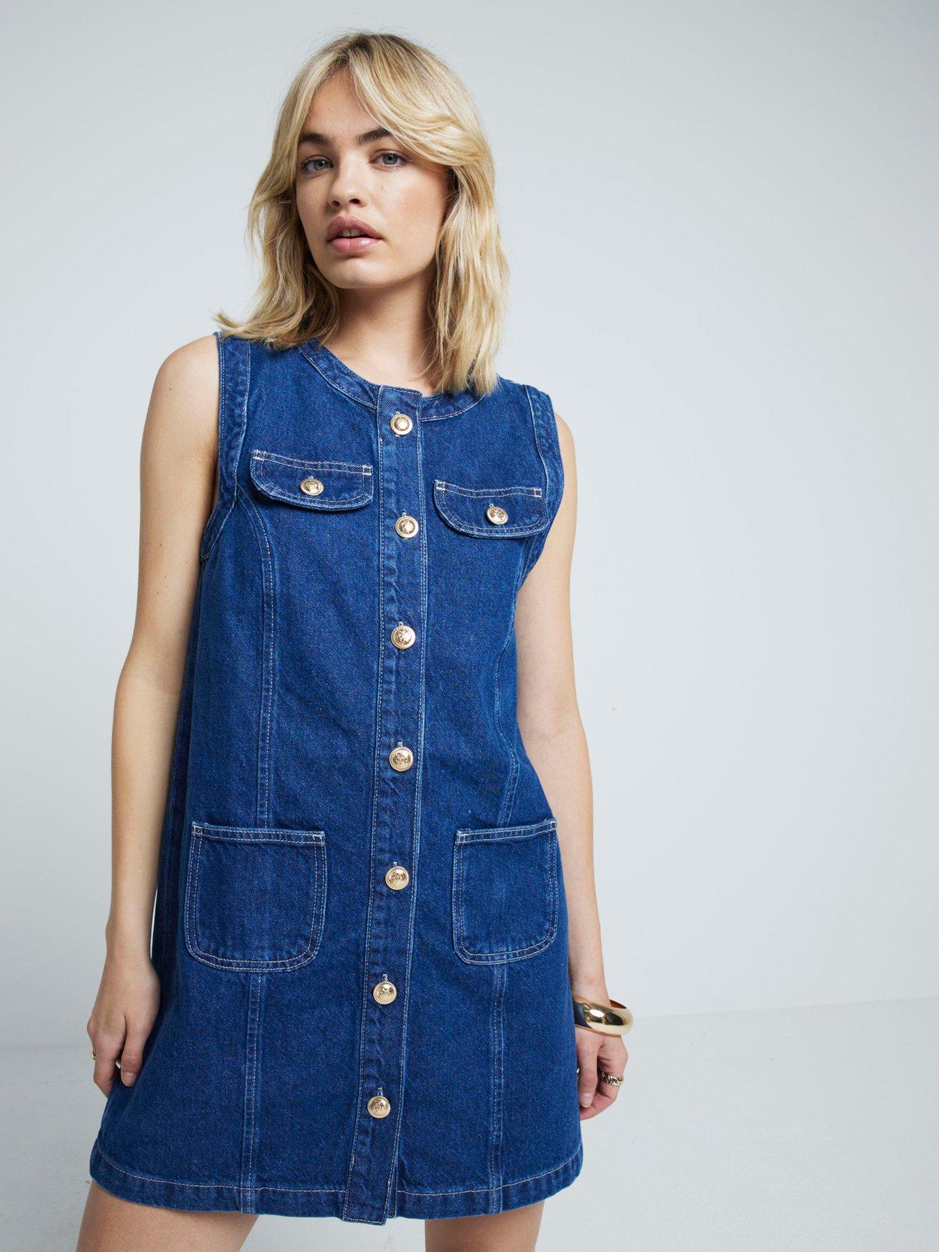 river-island-trophy-shift-dress-dark-blue-denim